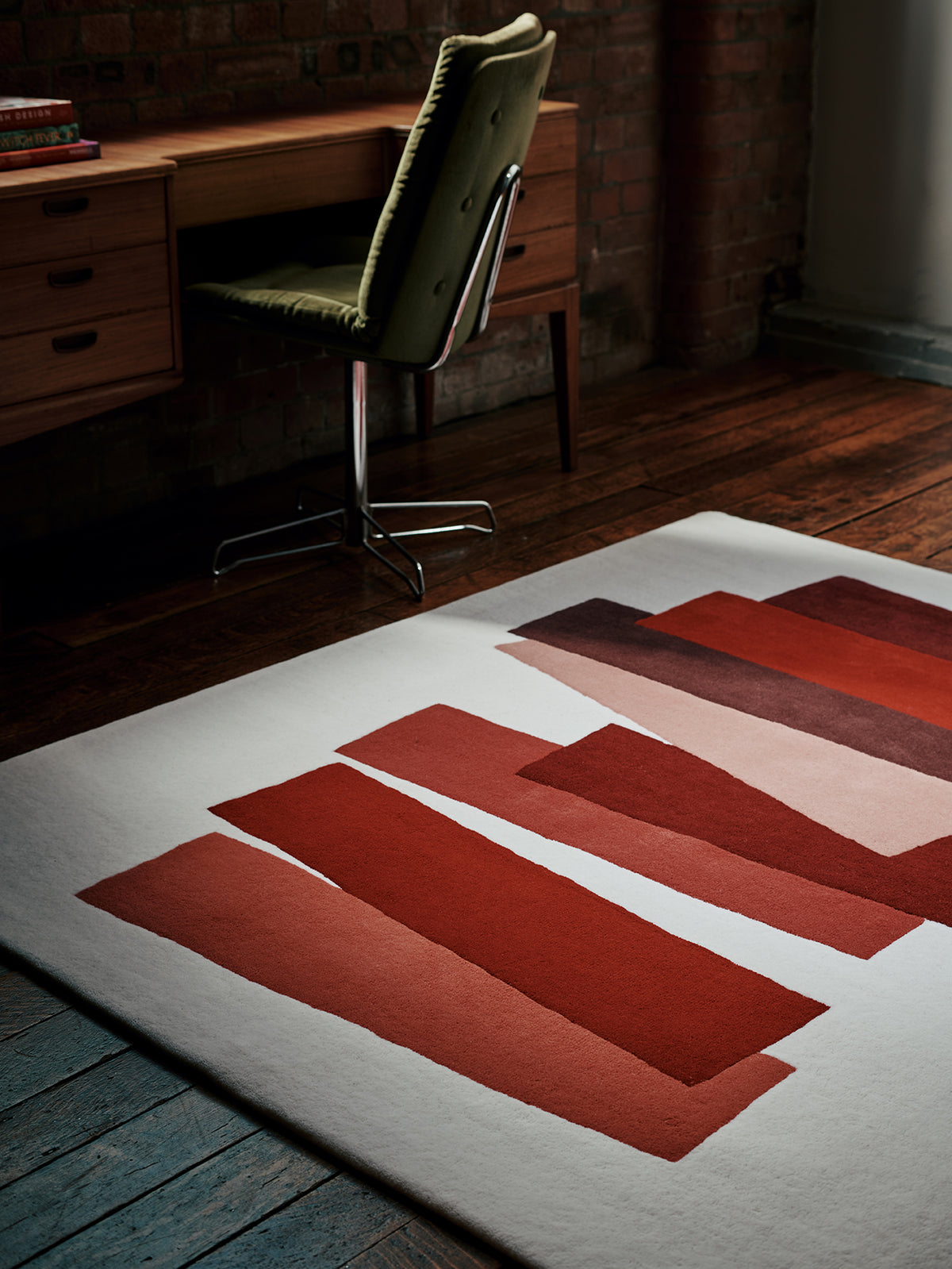 The Many Faces of Red Handtufted Wool Rug | 90 x 180cm