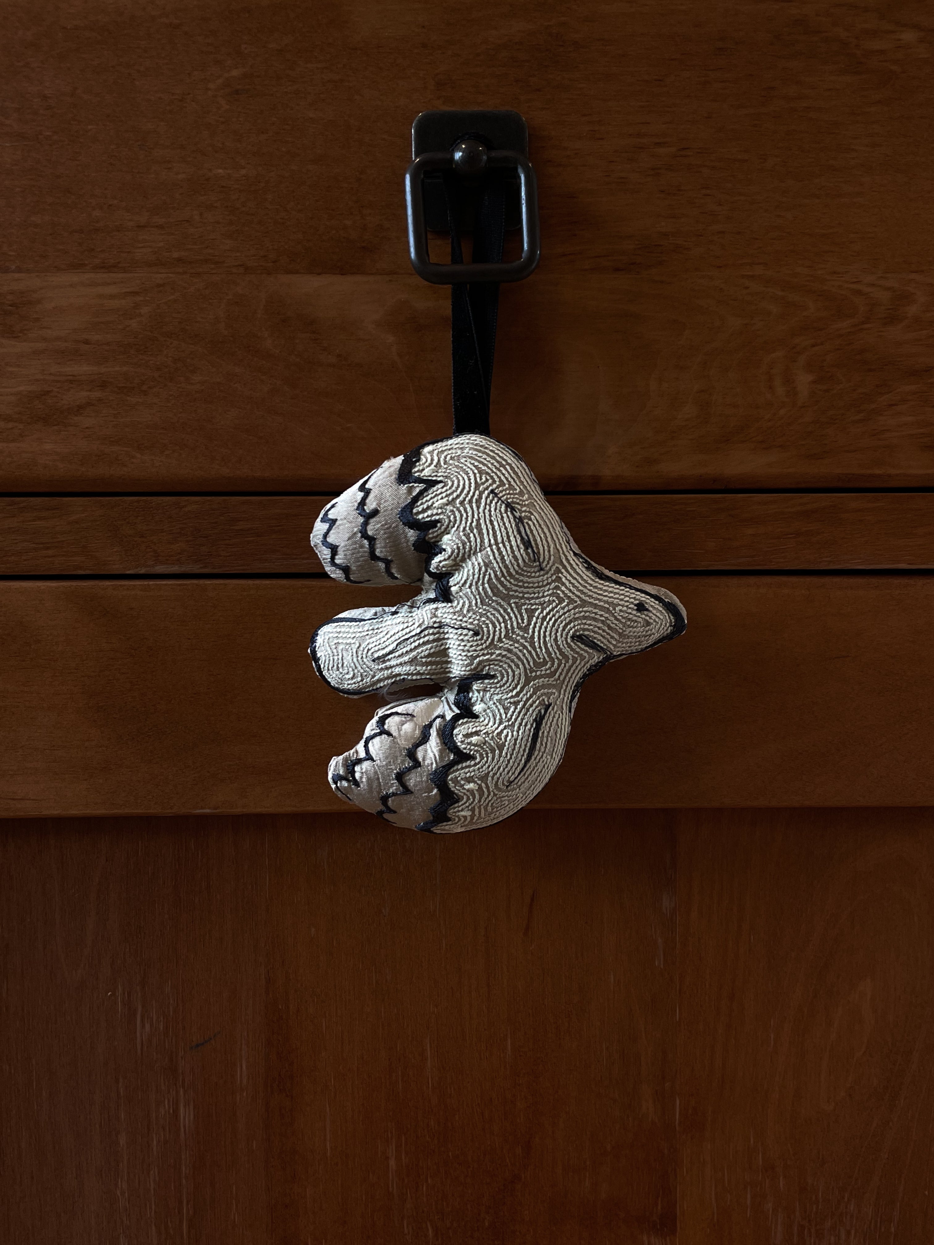 Festive Hanging Decoration - Ecru and Navy