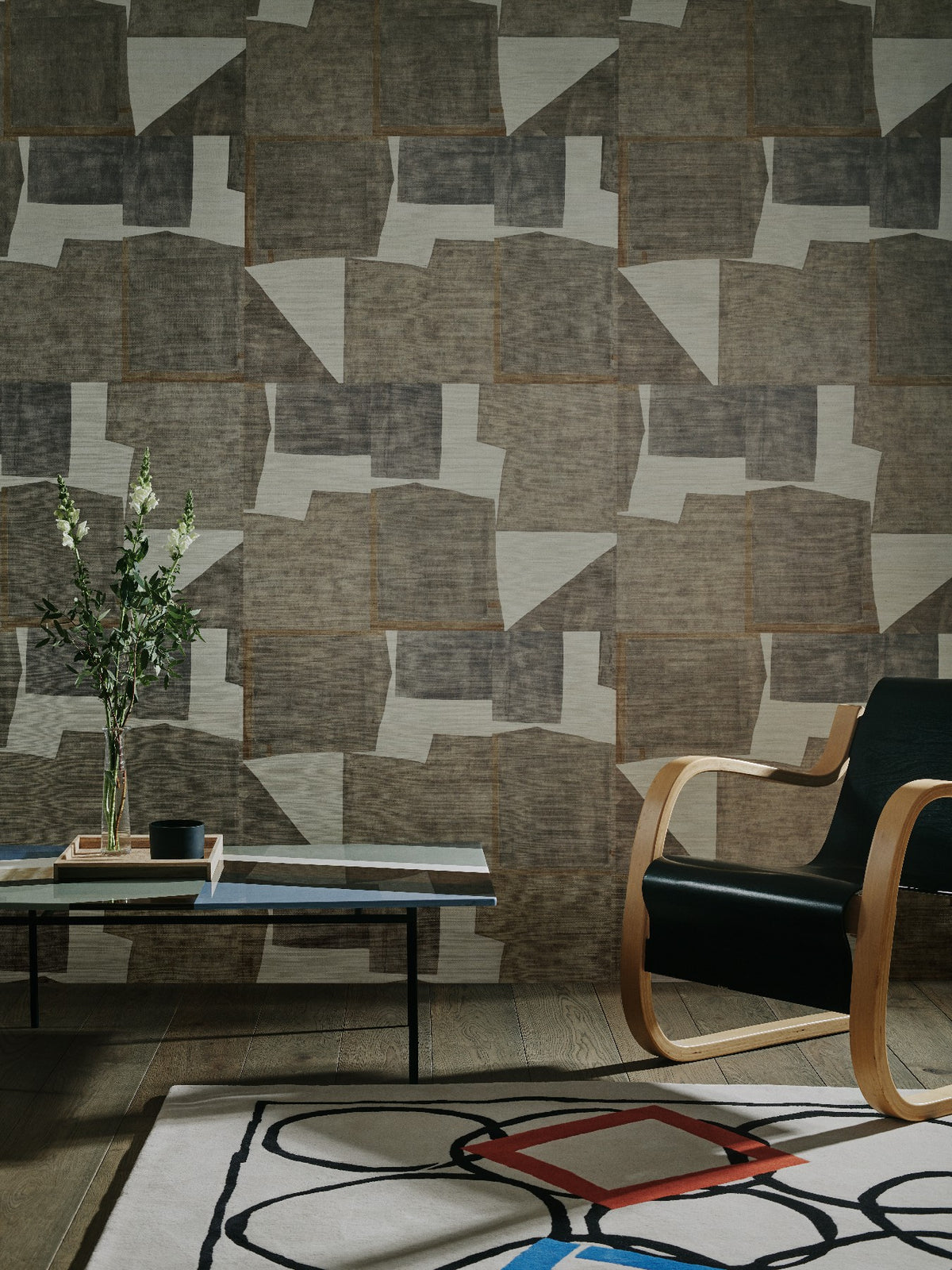 Squares in Orbit Handtufted Wool Rug | 170 x 175cm