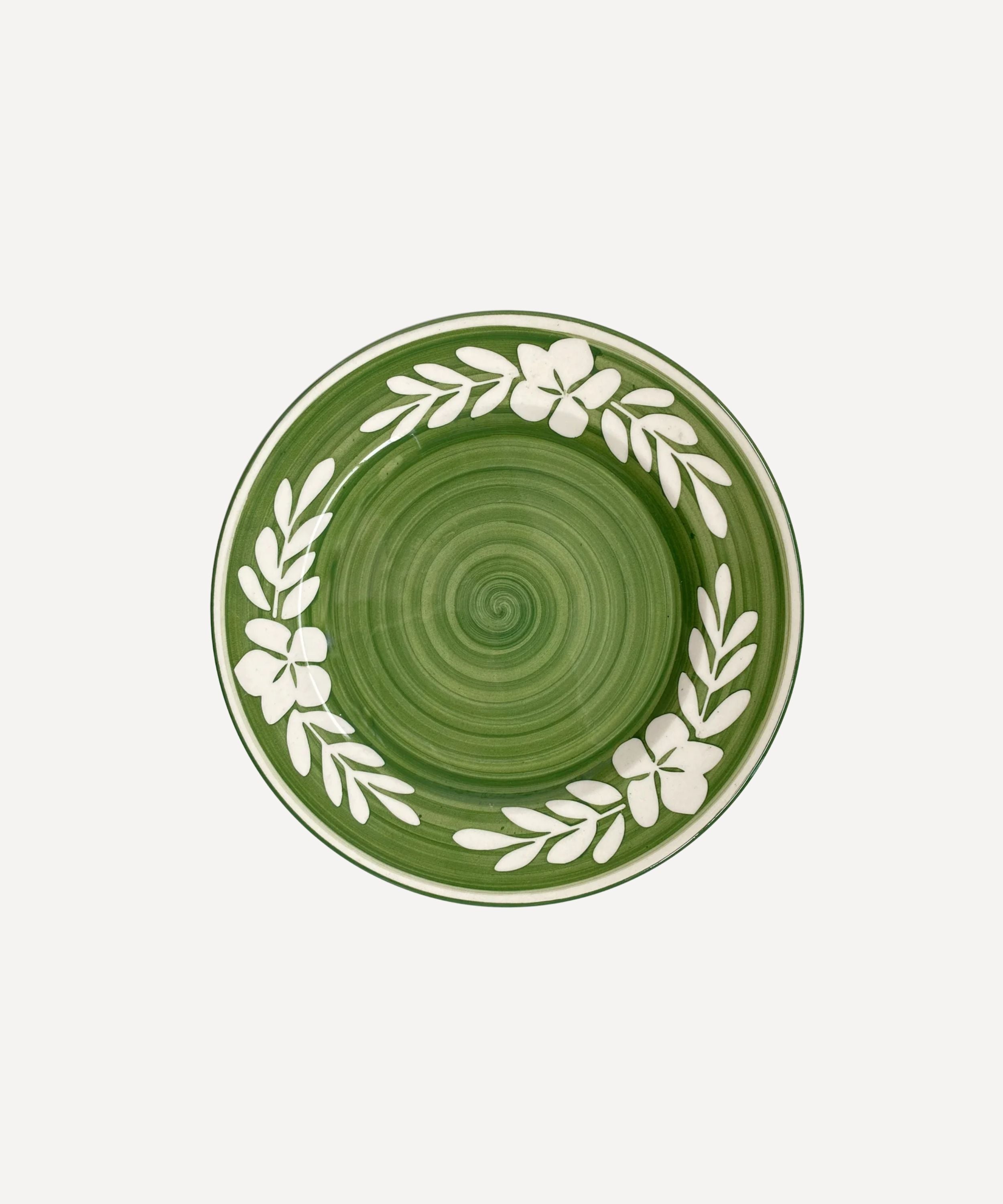 Dark Flor Side Plate, Fern Green