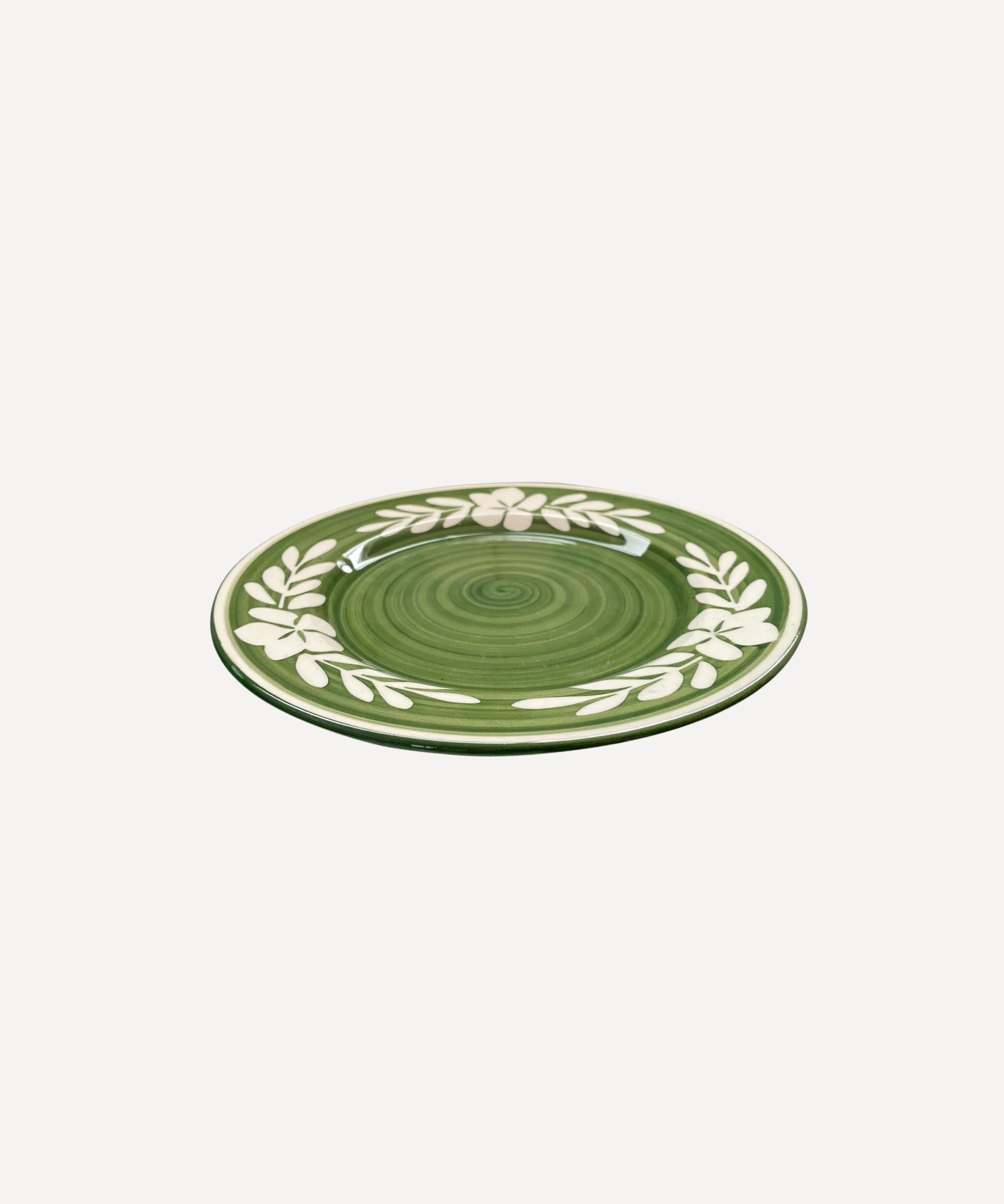 Dark Flor Side Plate, Fern Green