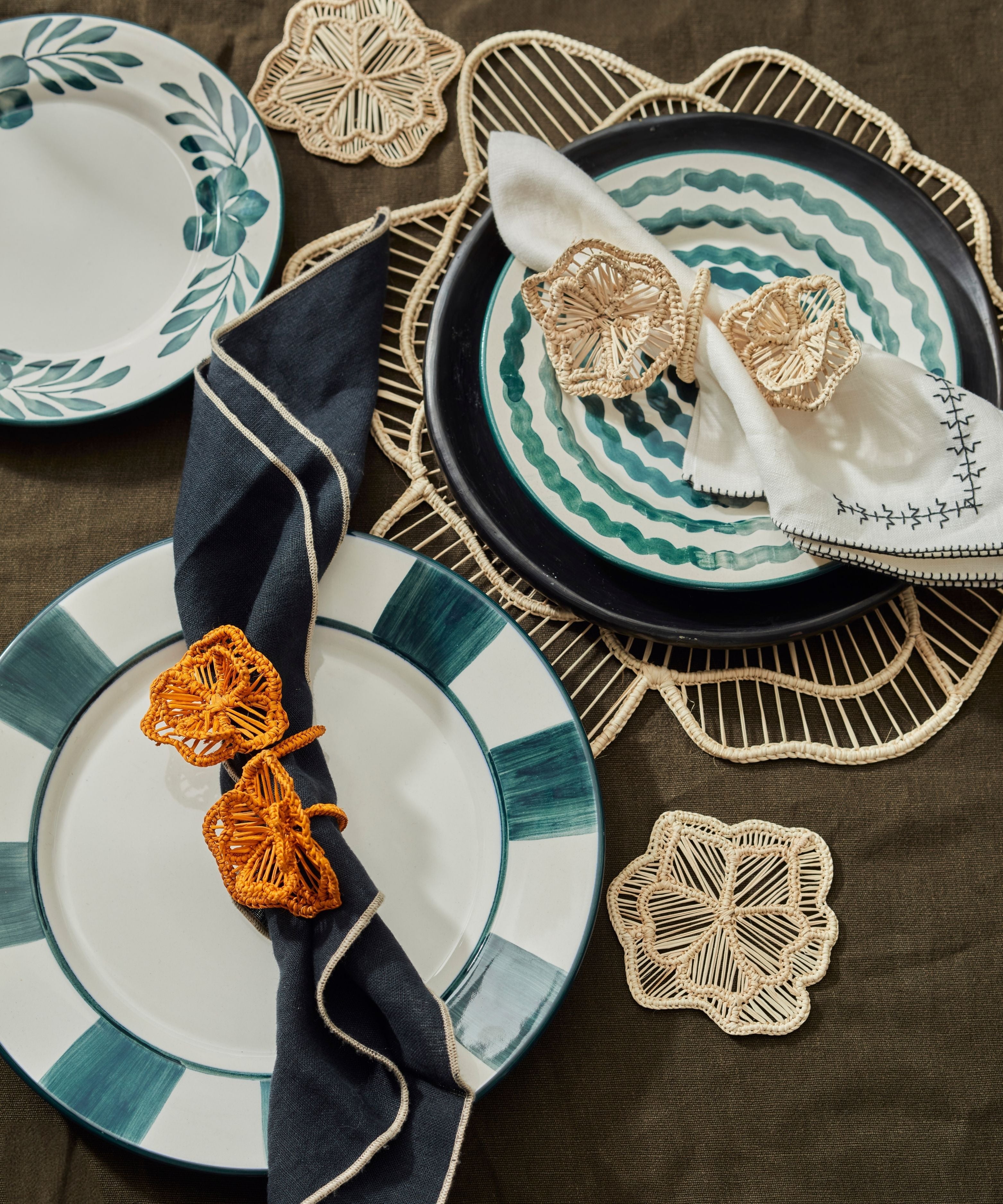 Dinner Plate - Franjas - Teal