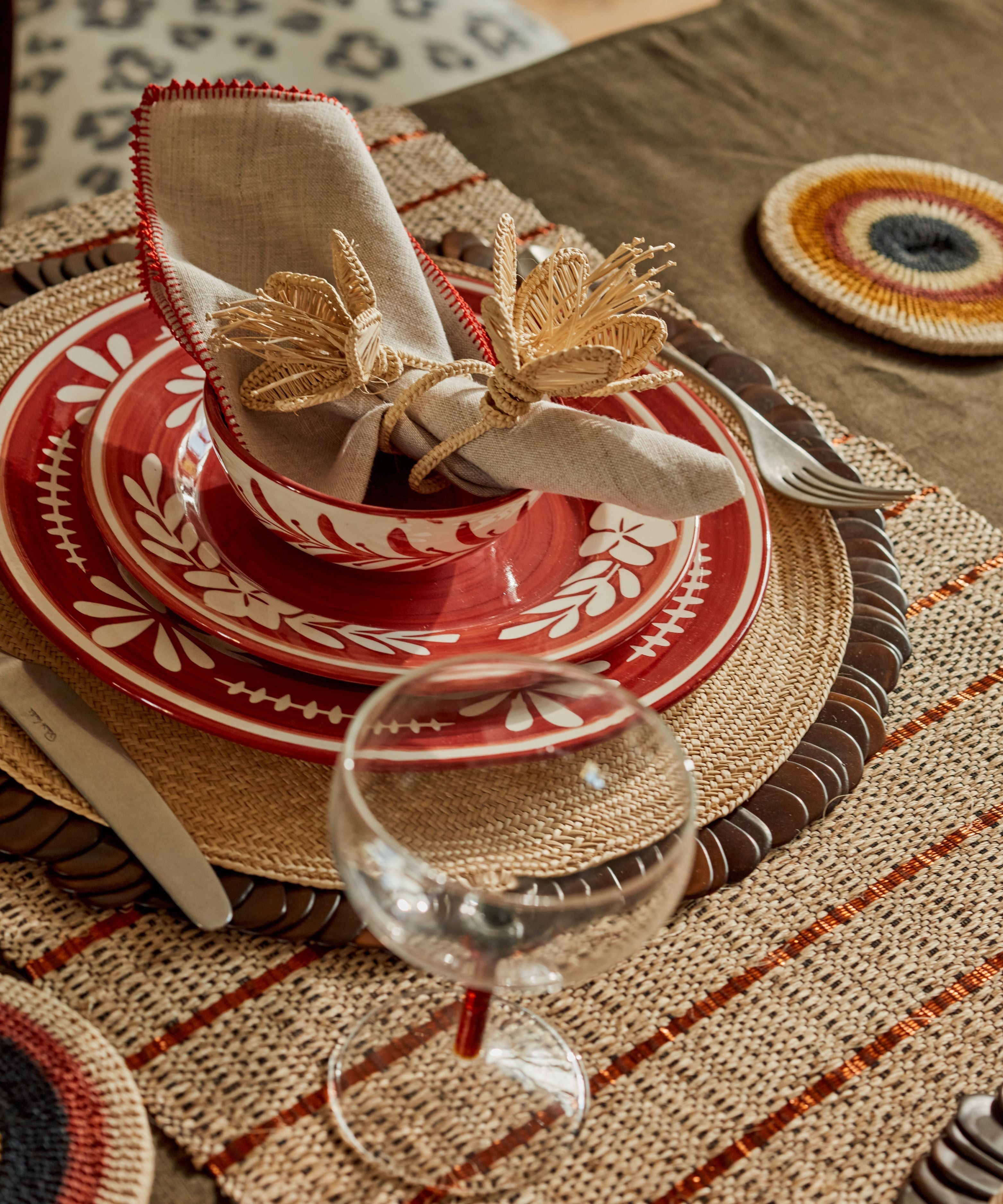 Flor Dinner Plate | Rust Red