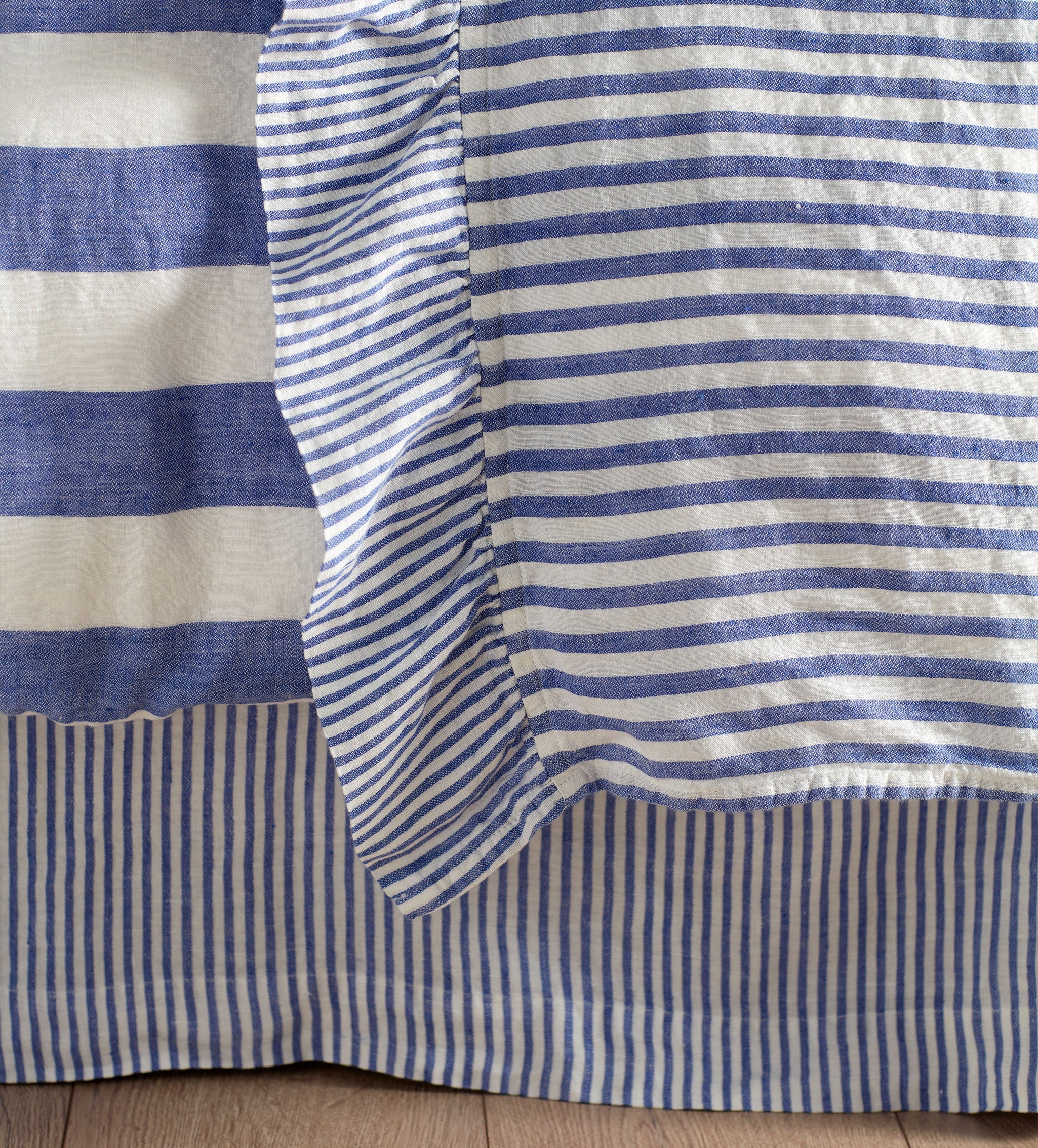 Cobalt Cora Stripe Linen Valance