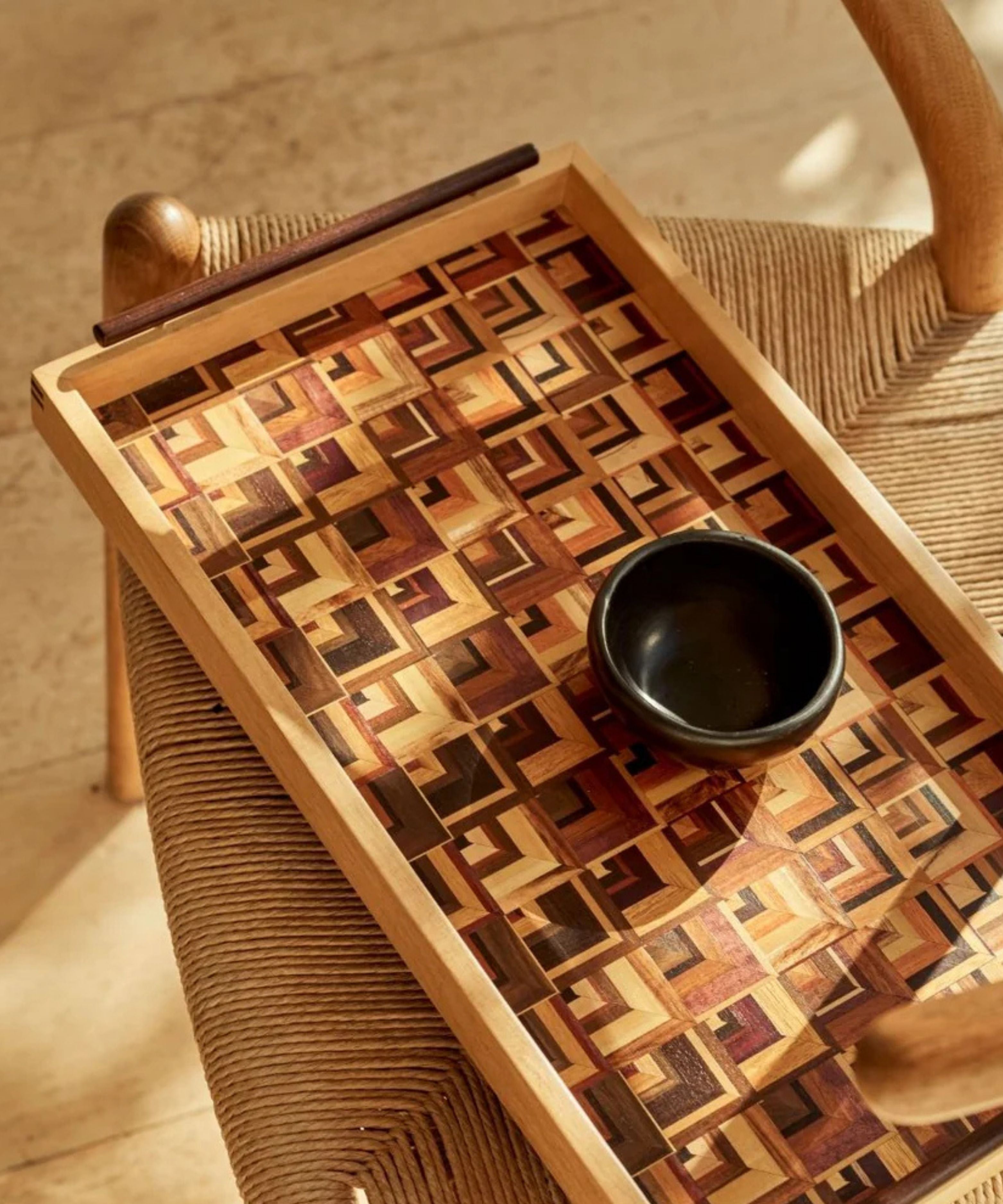 Lara Marquetry Tray | Small