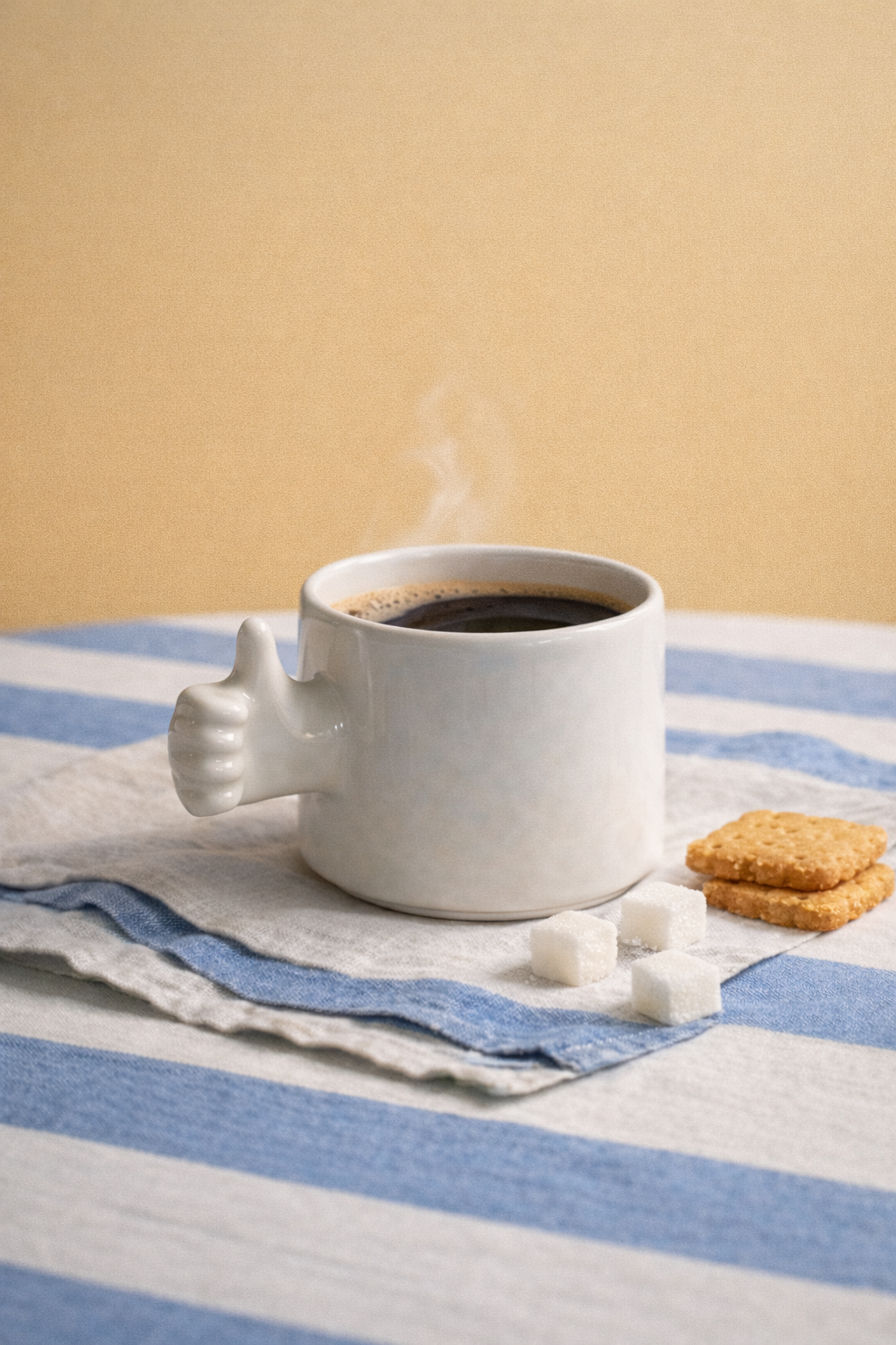Gesture Ceramic Cup – Handmade Porcelain Coffee Cup(thumb up)