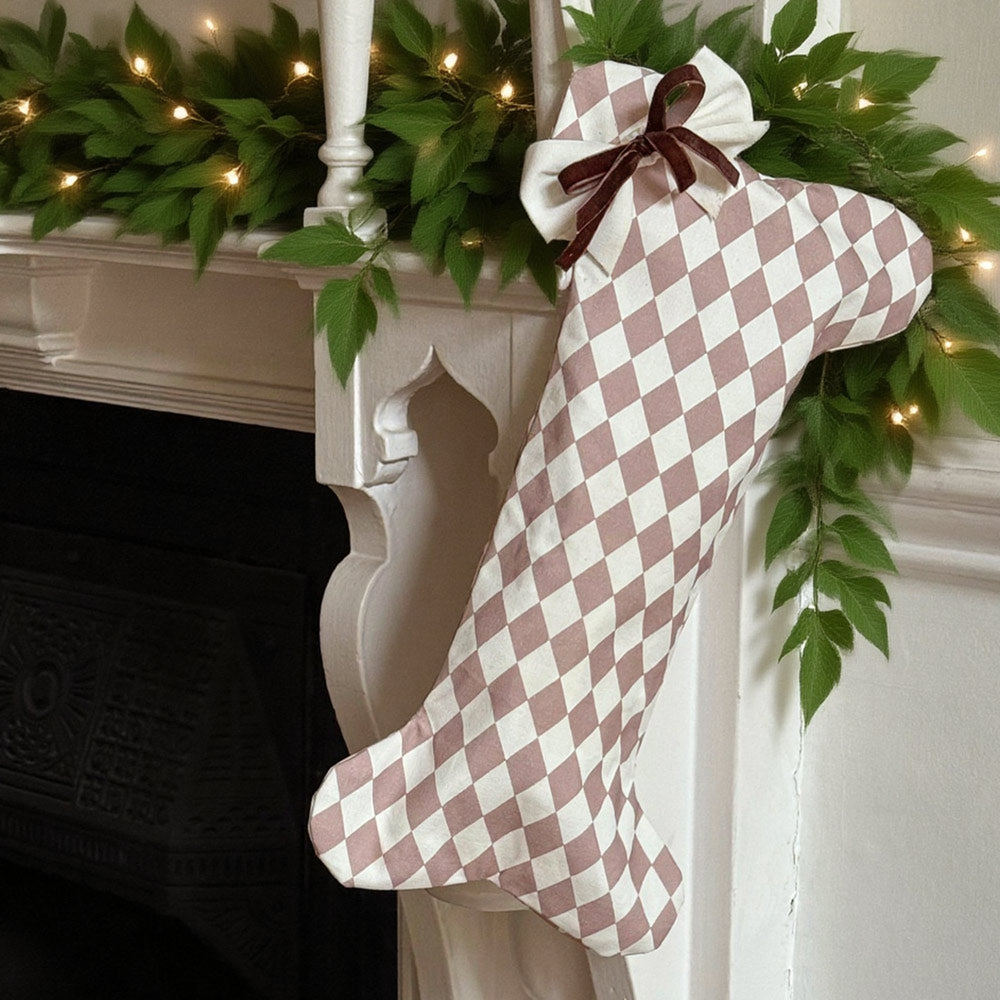 Harlequin Dog Stocking - Chestnut Spice