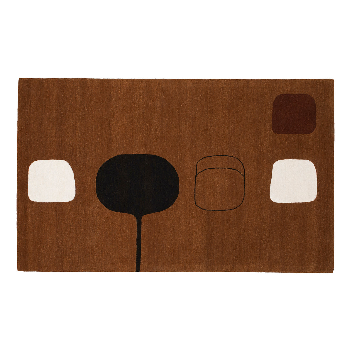 Permutation Brown Handtufted Wool Rug | 141 x 230cm