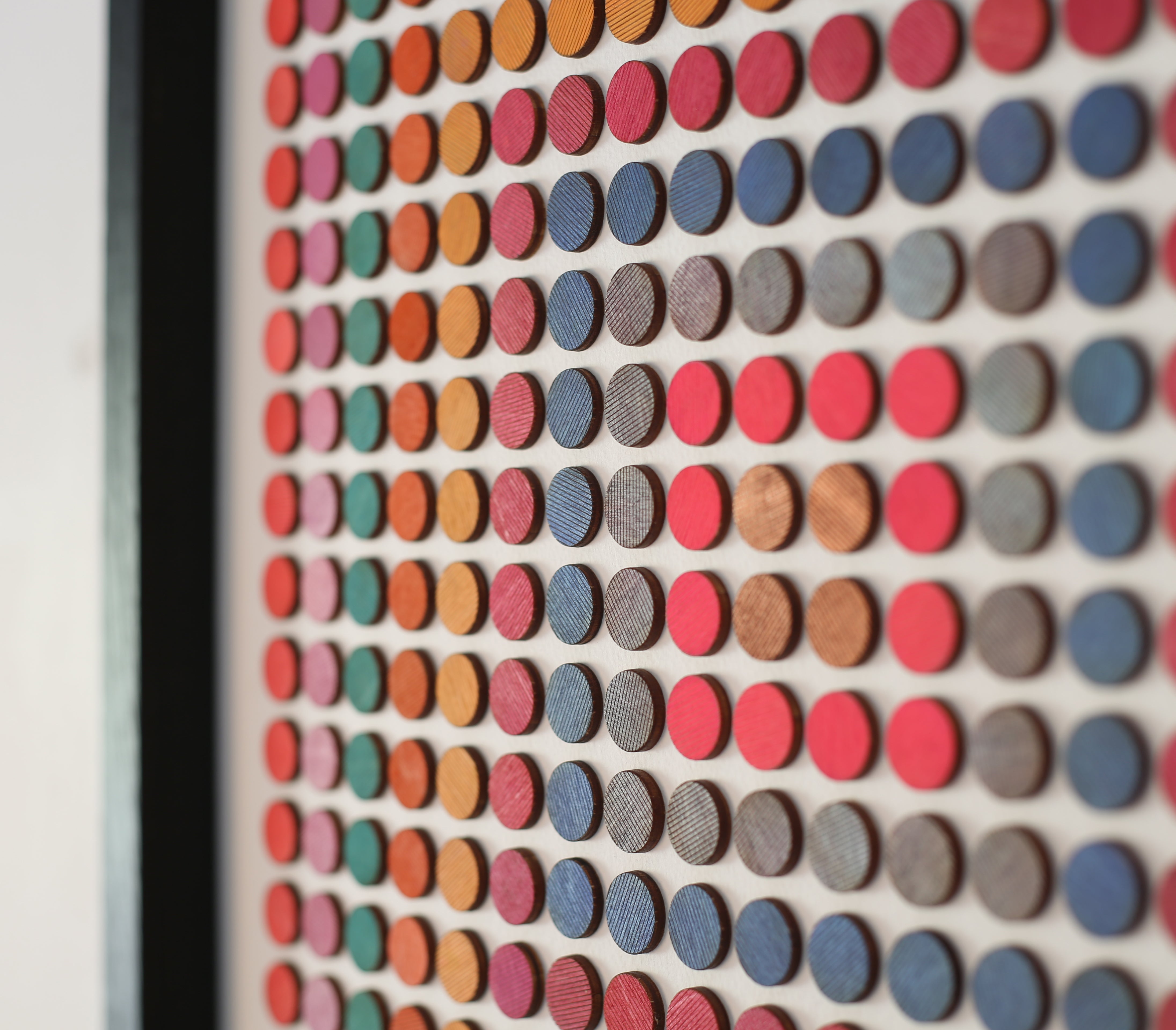 Painted Dot Collage Concentric Squares Red