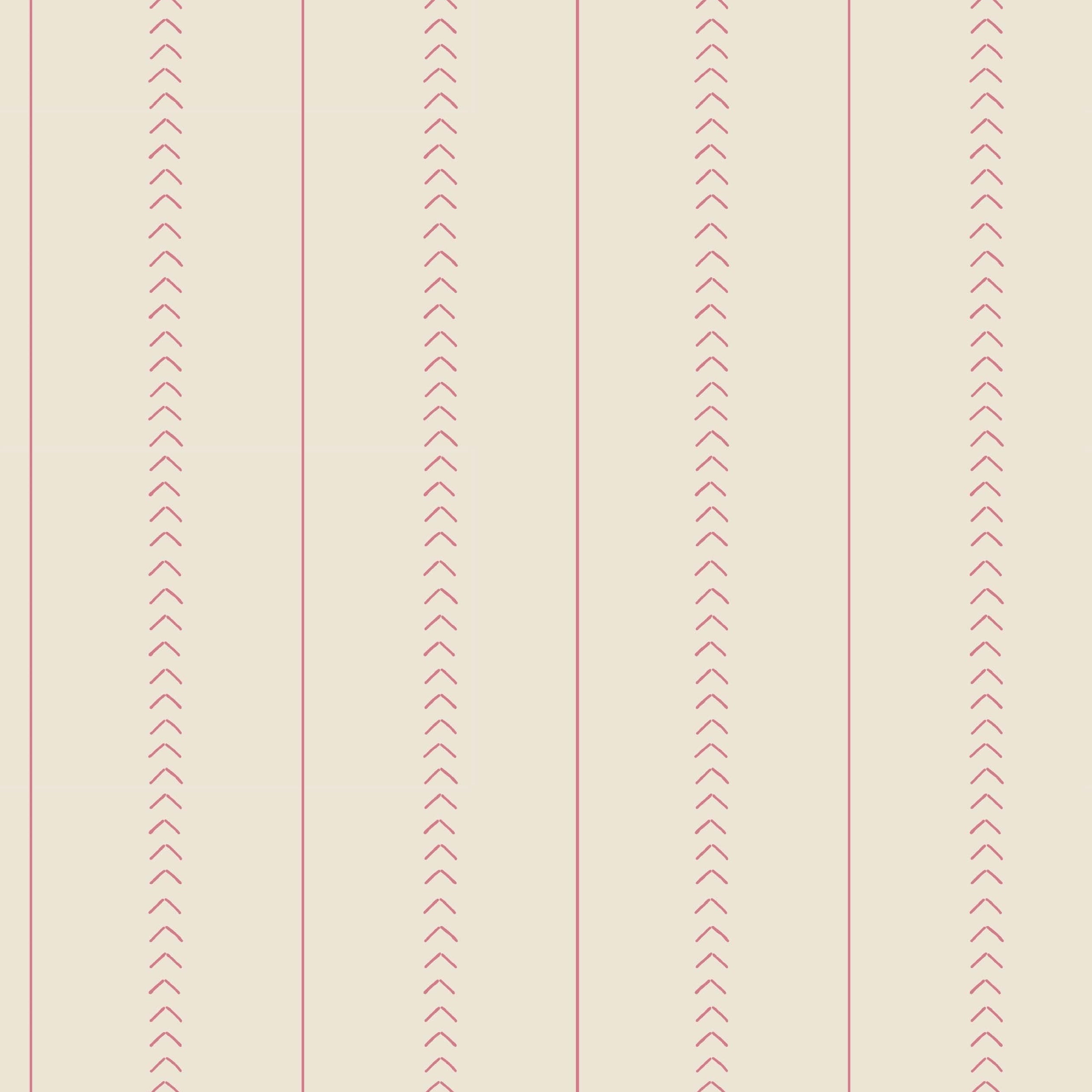 Sail Stitch Stripe Wallpaper | Coral
