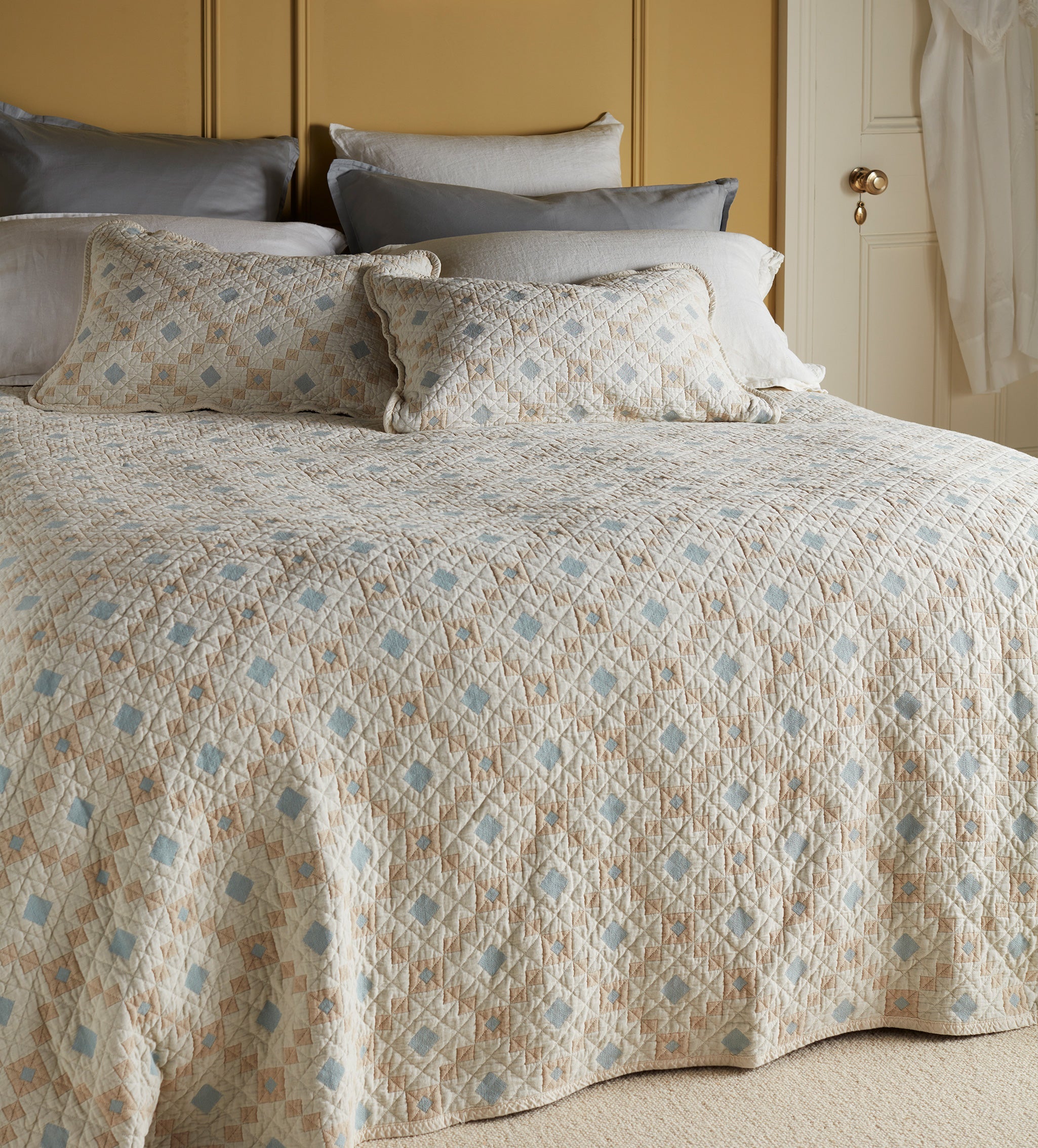 Pippa Patchwork 100% Cotton Quilted Cushion Cover
