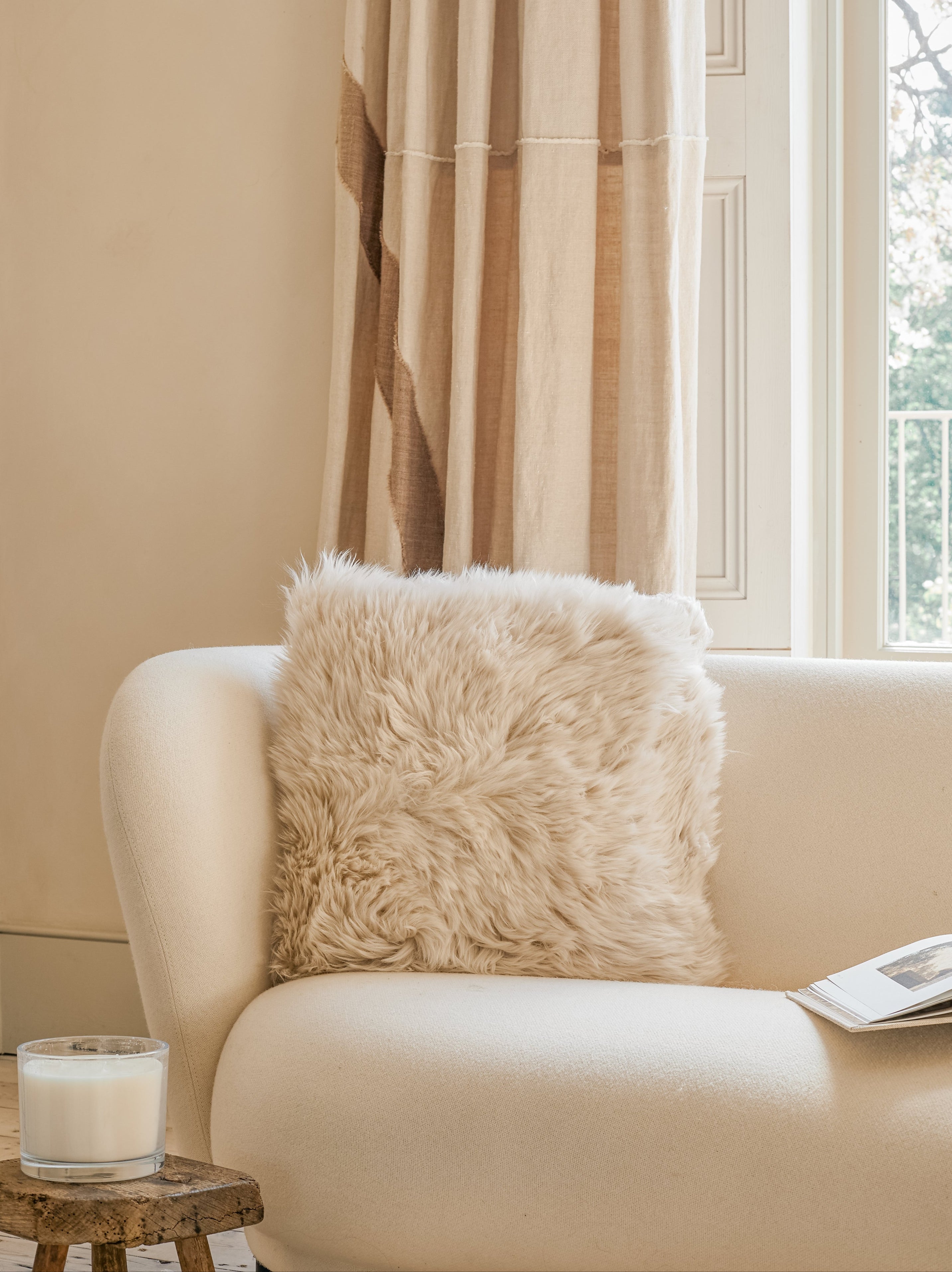 Sheepskin Cushion - Cream