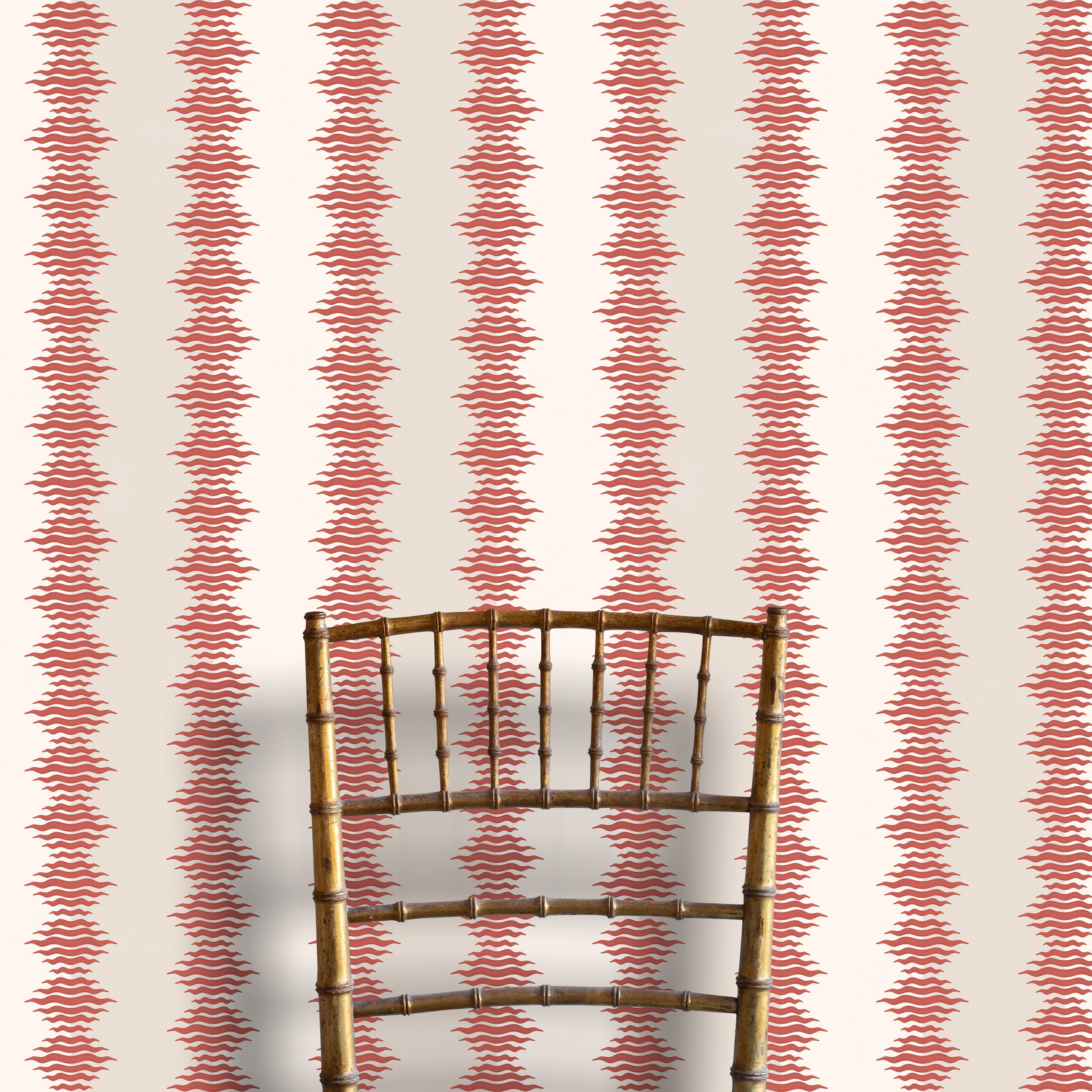 Crimped Stripe Wallpaper | Mushroom