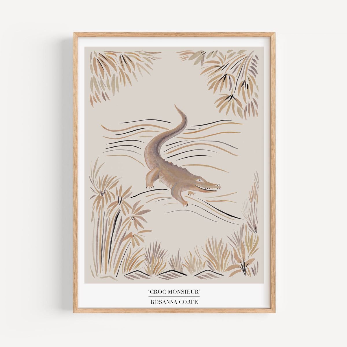 Croc Monsieur Beige Crocodile Art Print
