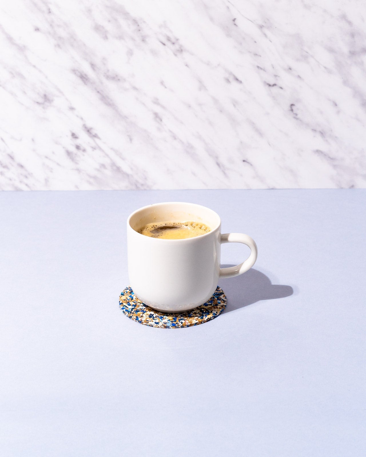 Blue Speckled Round cork Coasters - Set of 4