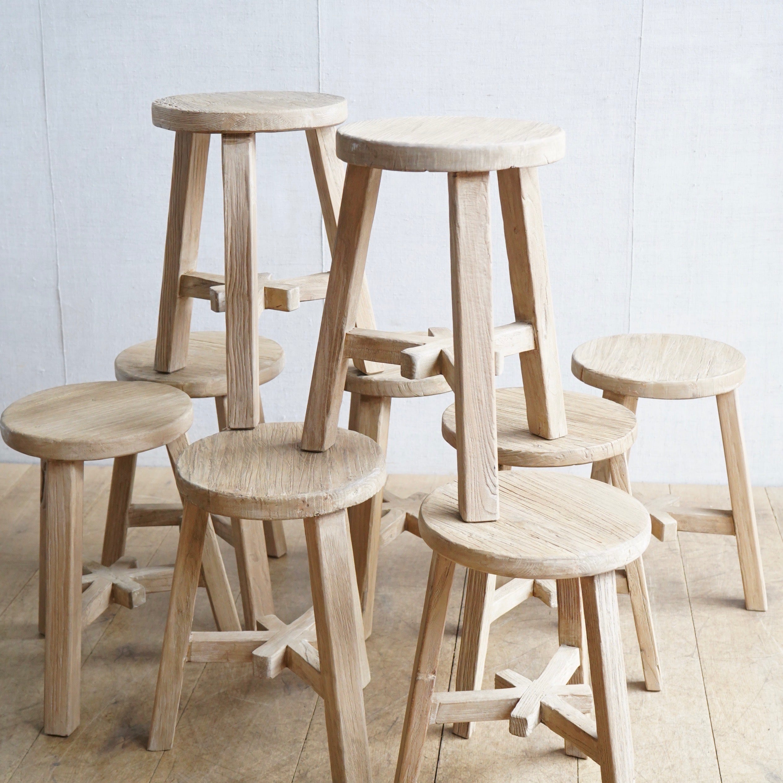 Round Elm Stools