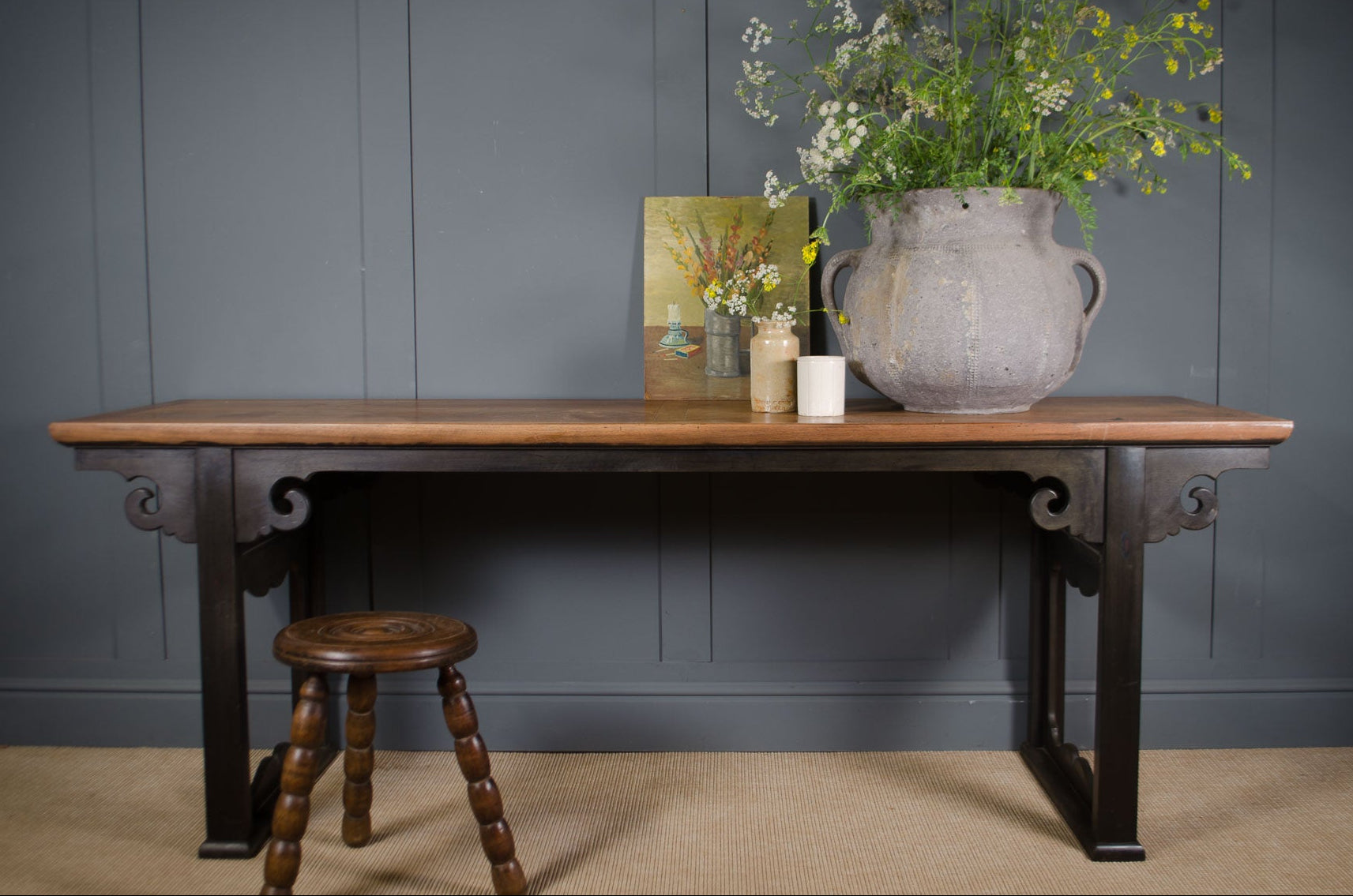 Large Chinese Ebonised Console table