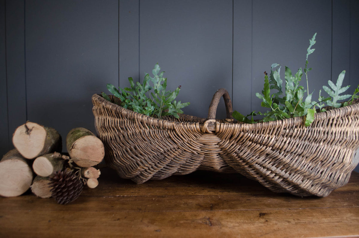 Large 19th Century French Grape Picking Donkey Buttocks Basket