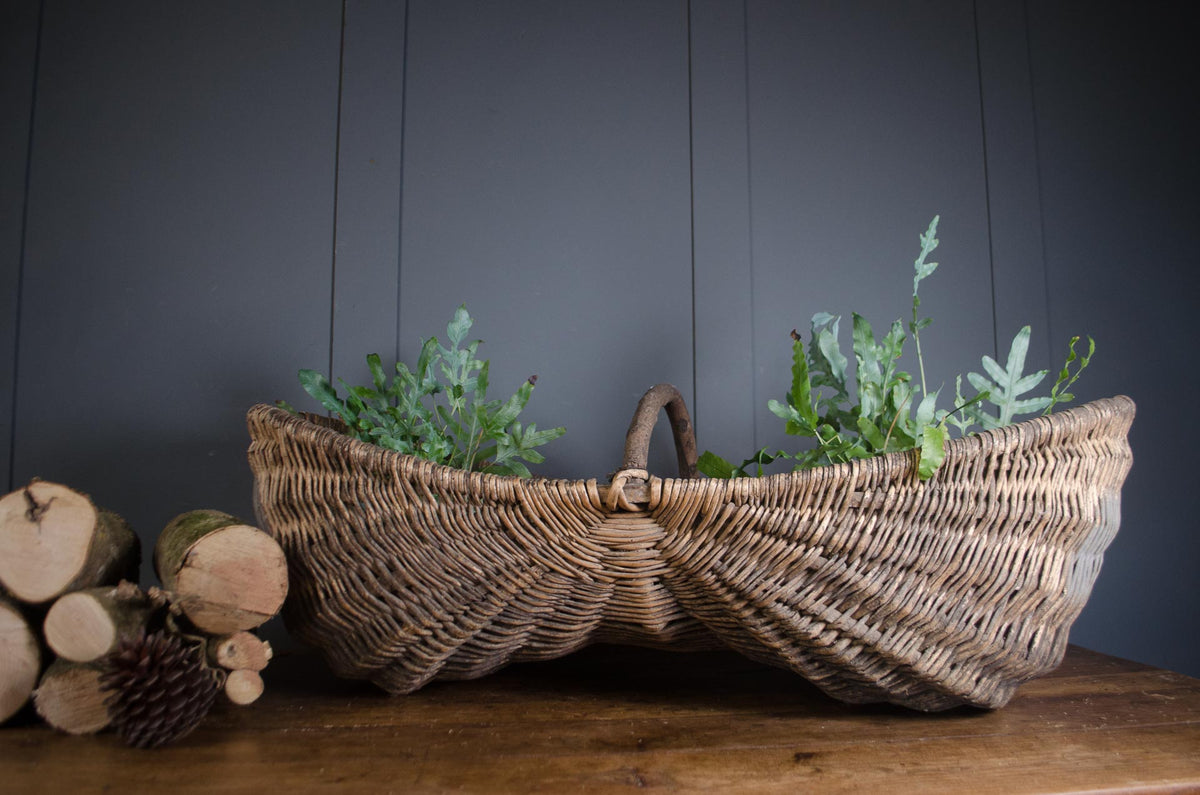 Large 19th Century French Grape Picking Donkey Buttocks Basket