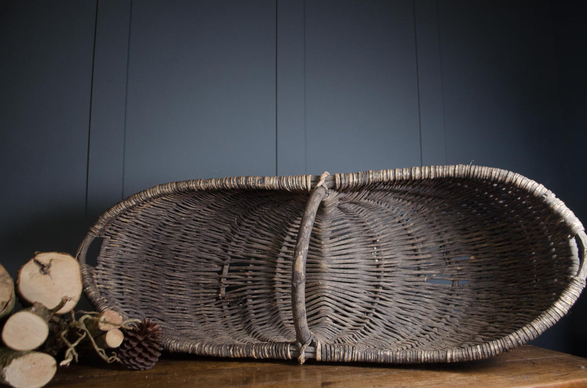 Large 19th Century French Grape Picking Donkey Buttocks Basket