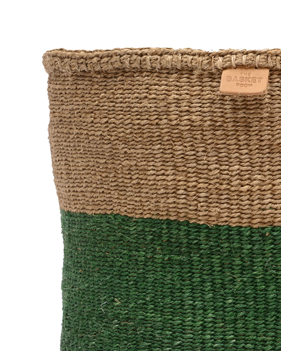 Uma Green & Brown Duo Colour Block Woven Basket