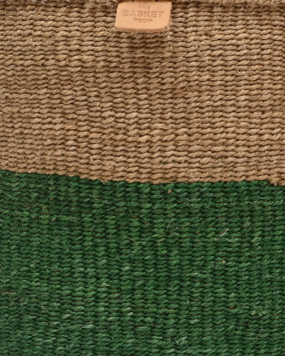 Uma Green & Brown Duo Colour Block Woven Basket