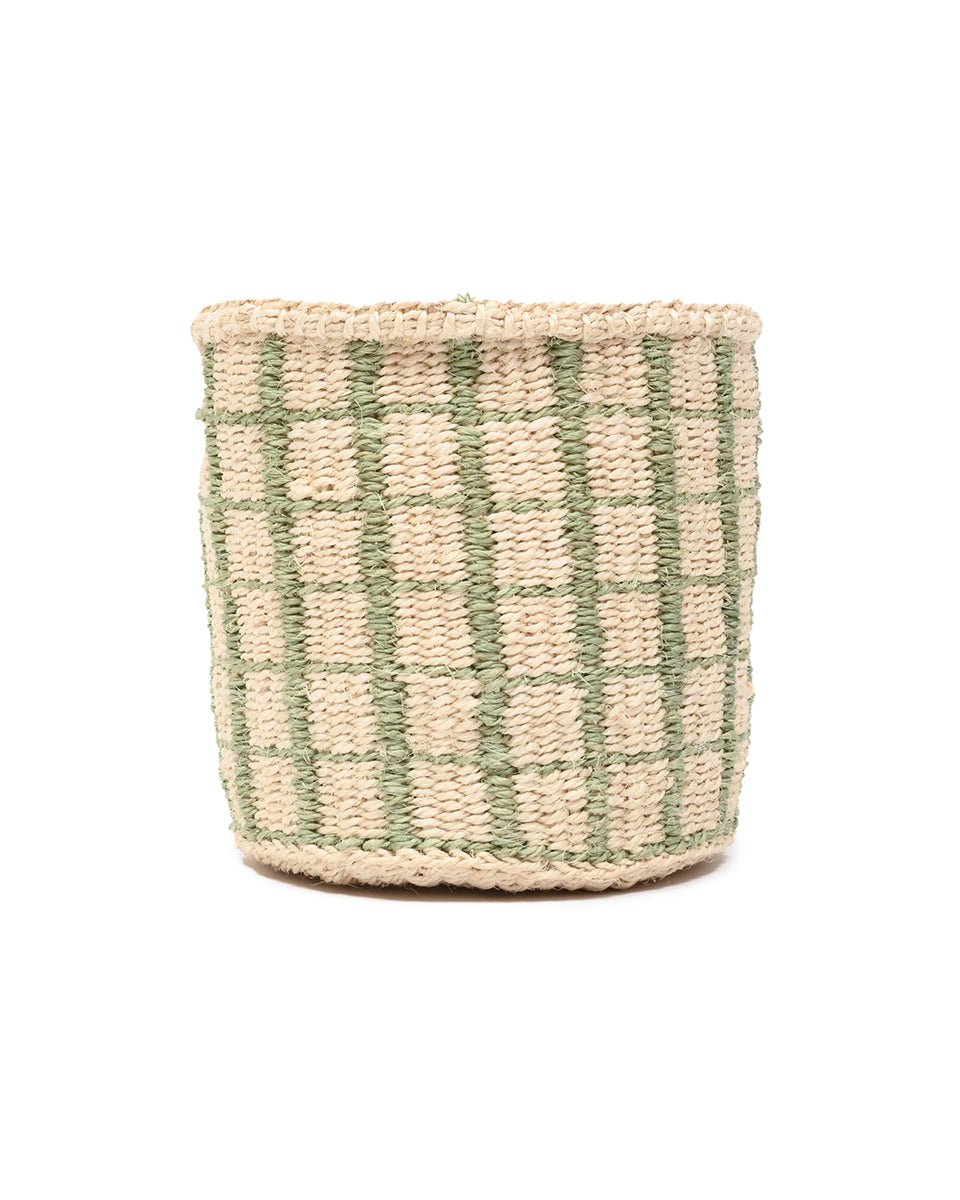 KAGUA: Green Check Woven Storage Basket