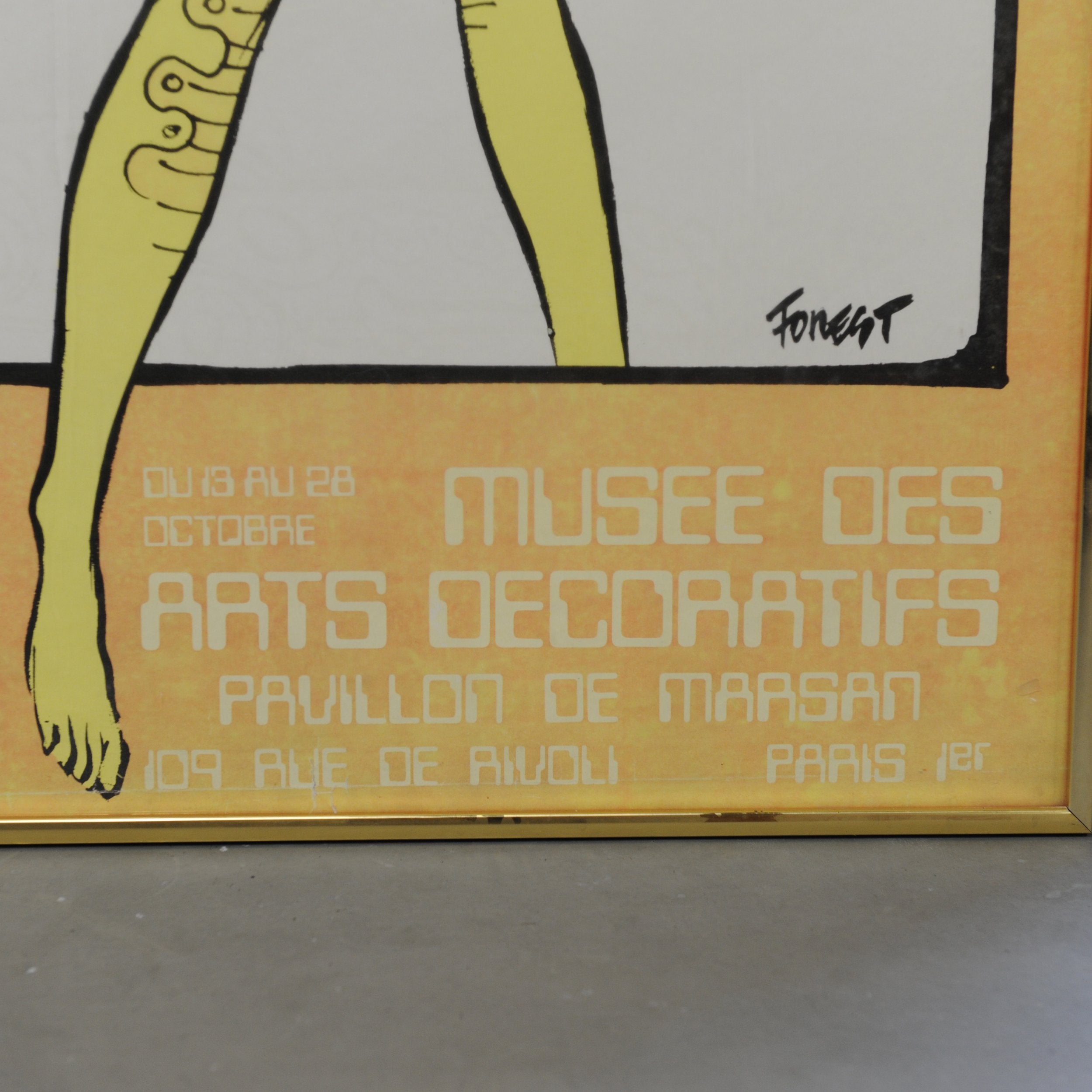 Framed Poster of the exhibition ''2000 years of fashion'' from 13 to 28 October 1971 at the museum of Decorative Arts in Paris