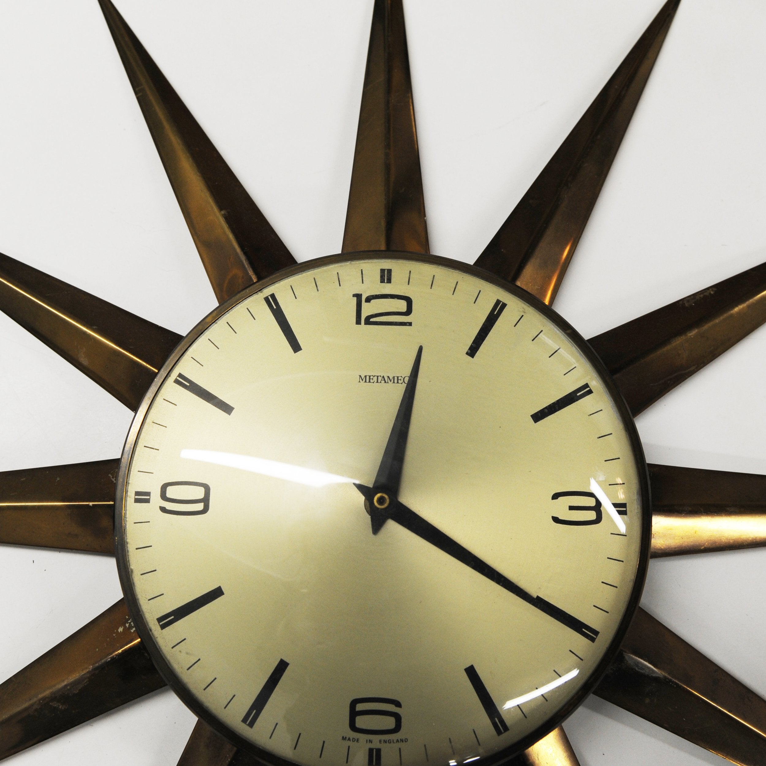Mid-Century Gold Starburst Clock by Metamec, 1960s