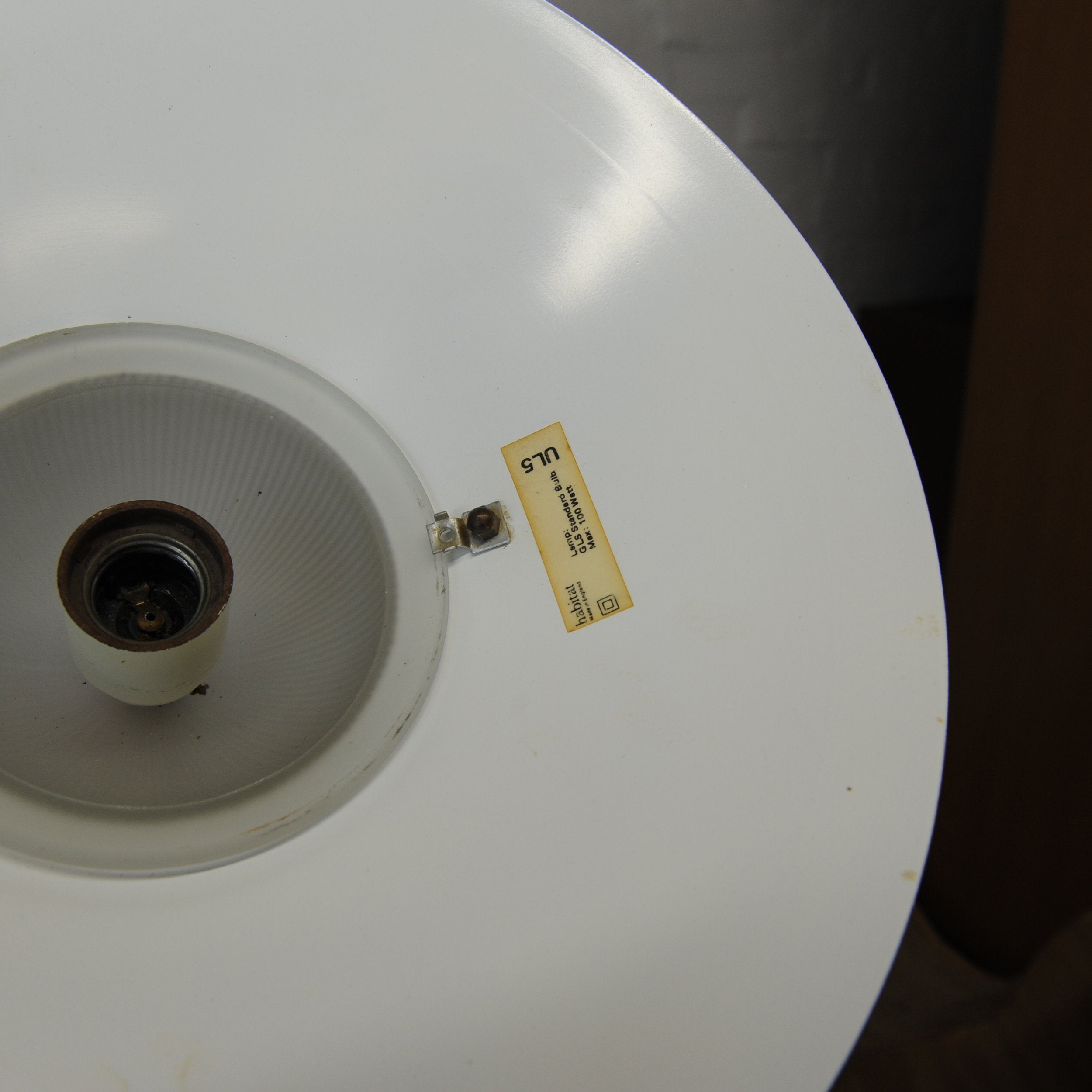 Black and White Glass Uplight by Habitat, 1970s