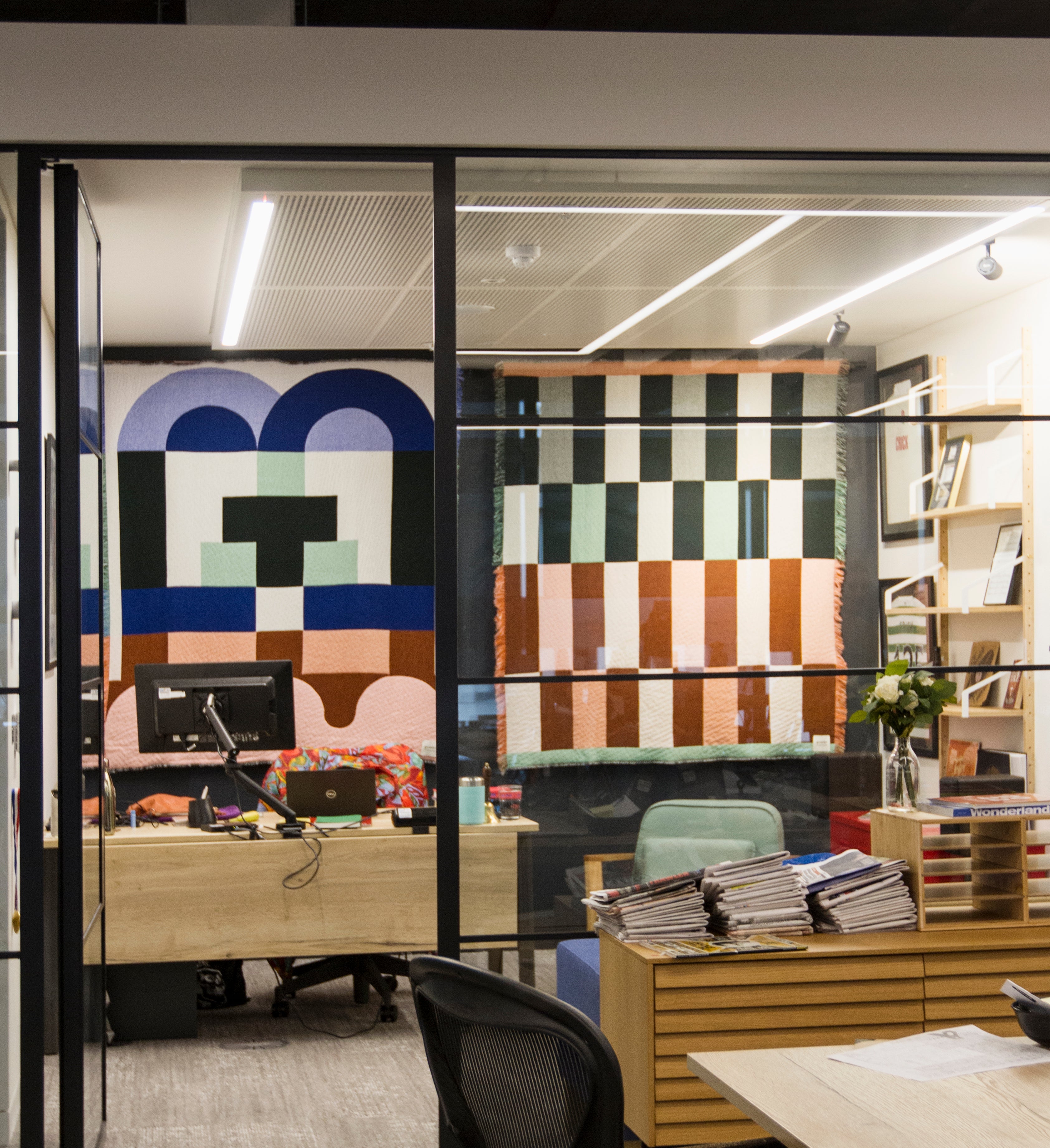 Dash _ green + orange _ wall hanging