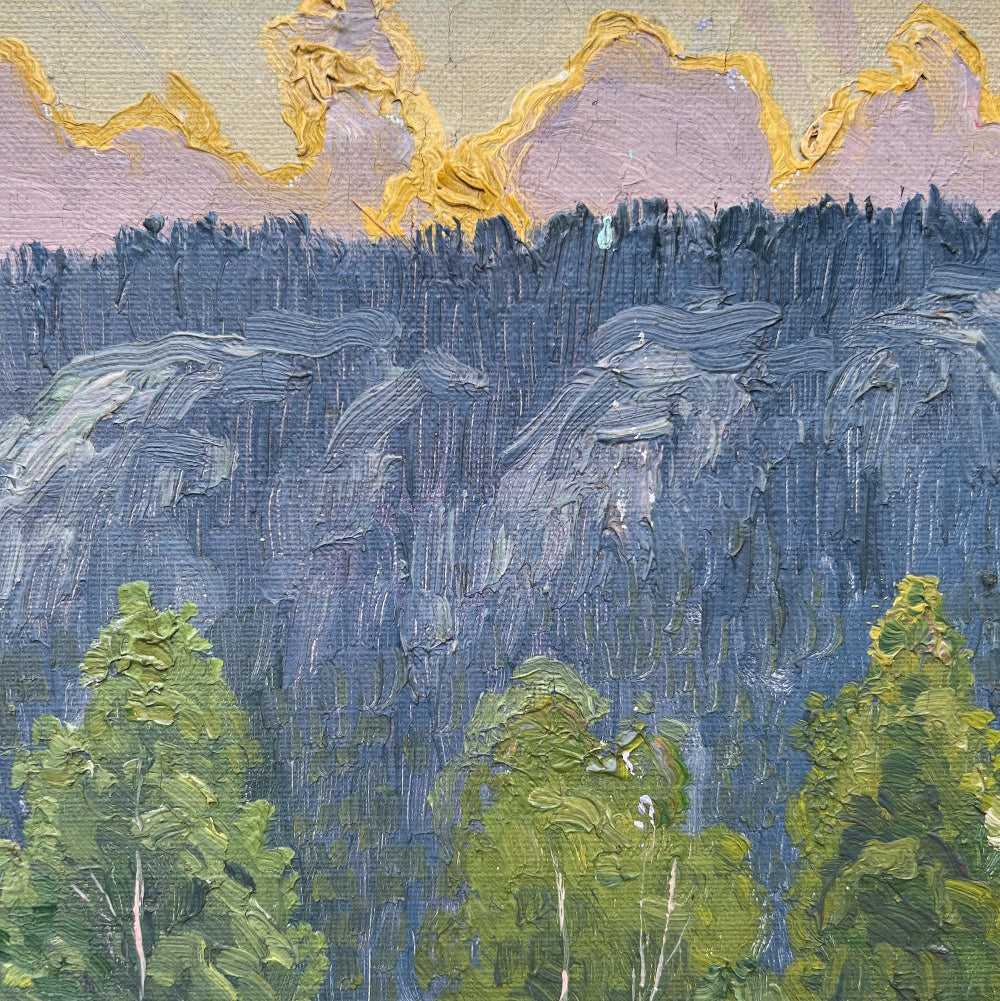 Forest Sunset Oil Painting