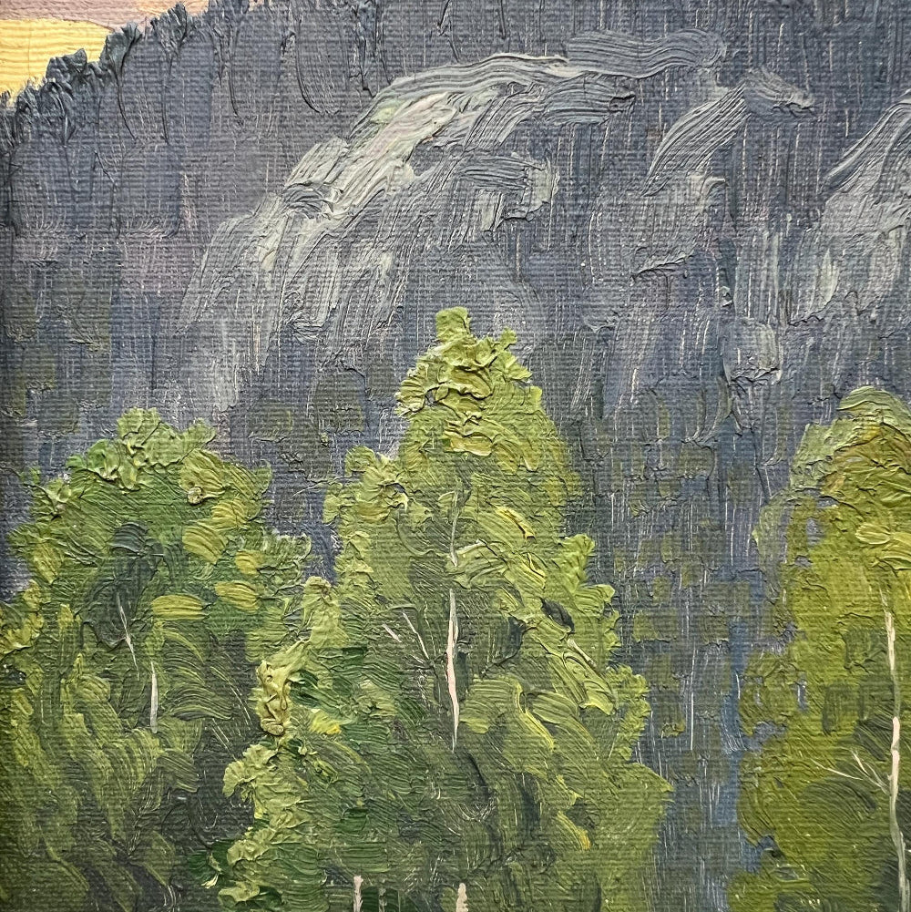 Forest Sunset Oil Painting