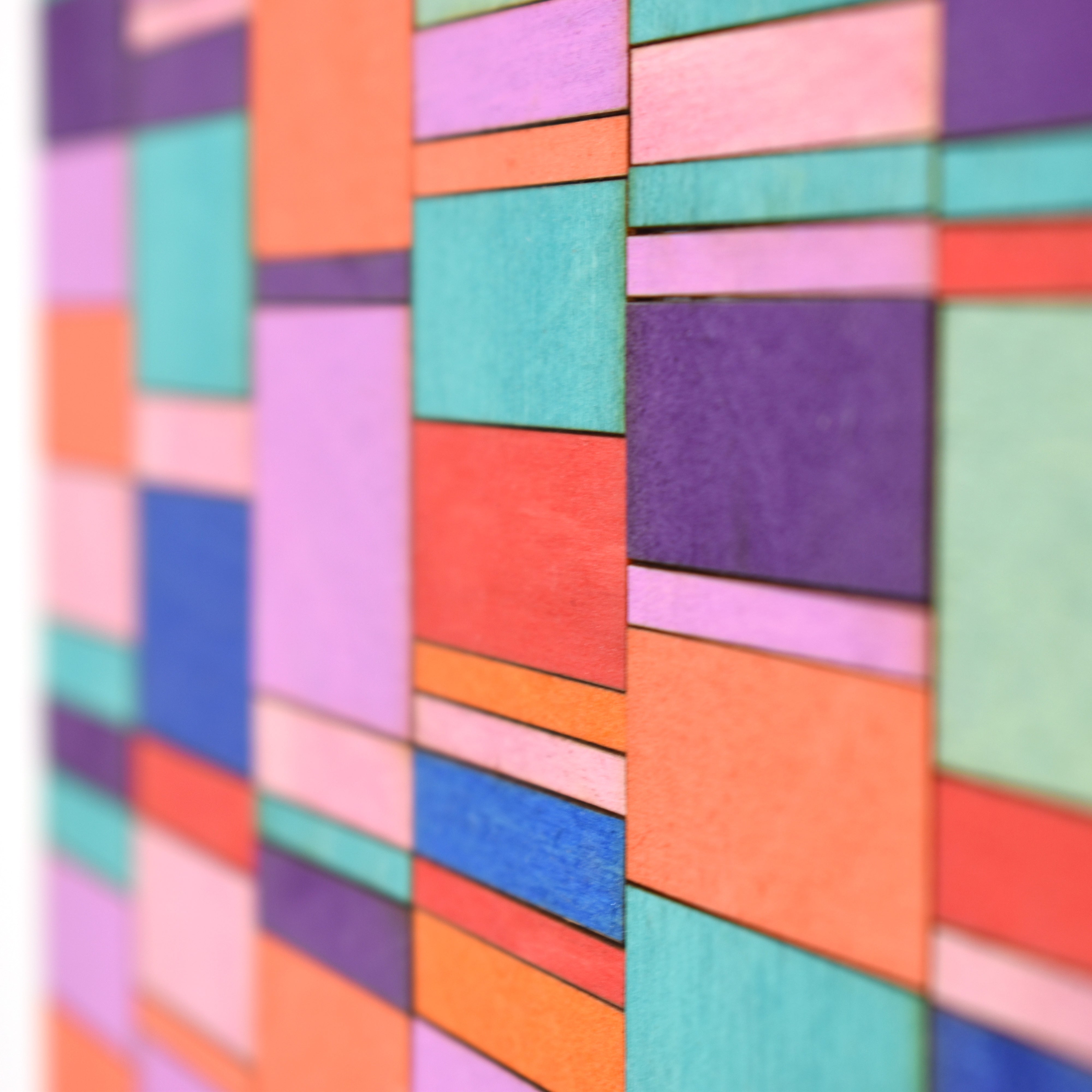 Intersecting Stripe Block Colour Study Painting