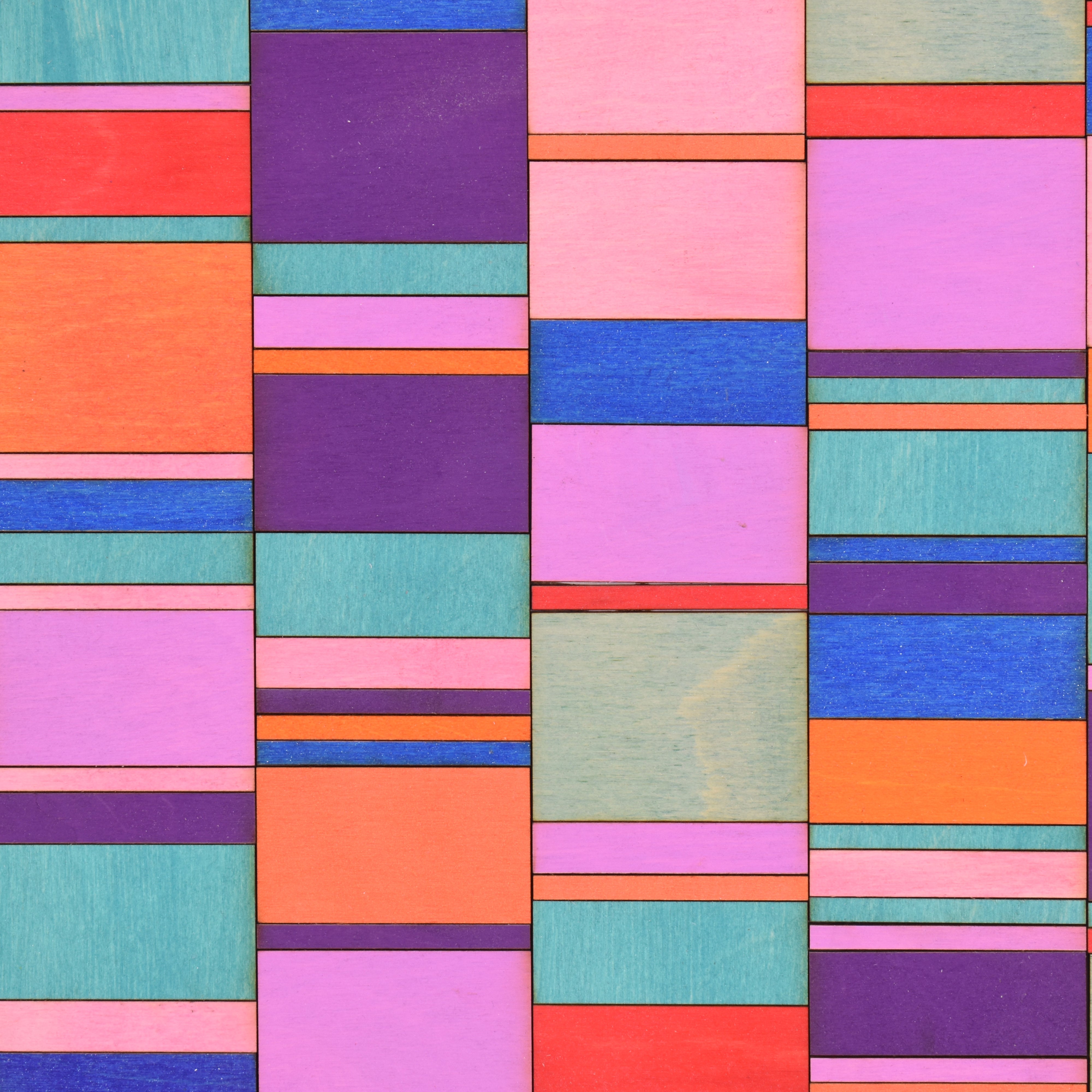 Intersecting Stripe Block Colour Study Painting