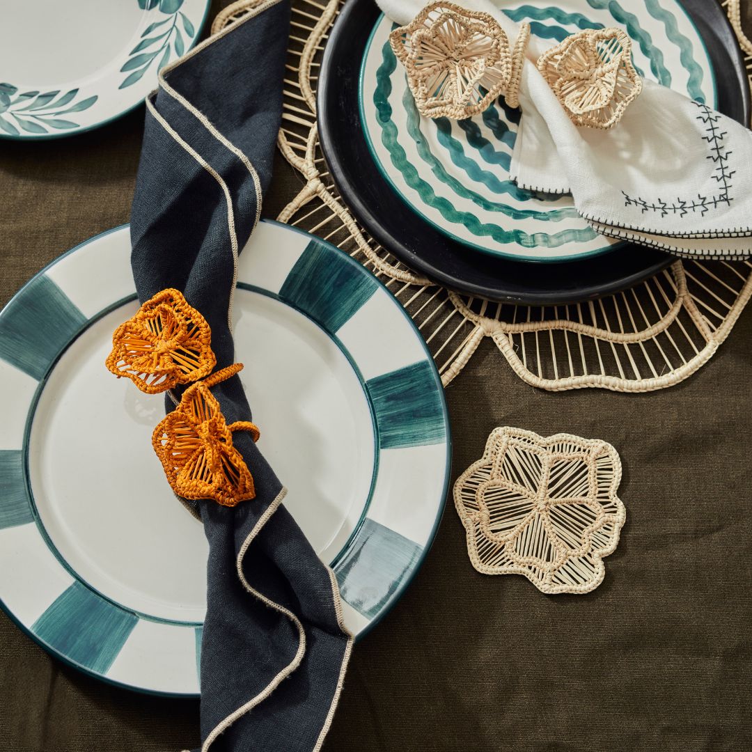 Dinner Plate - Franjas - Teal