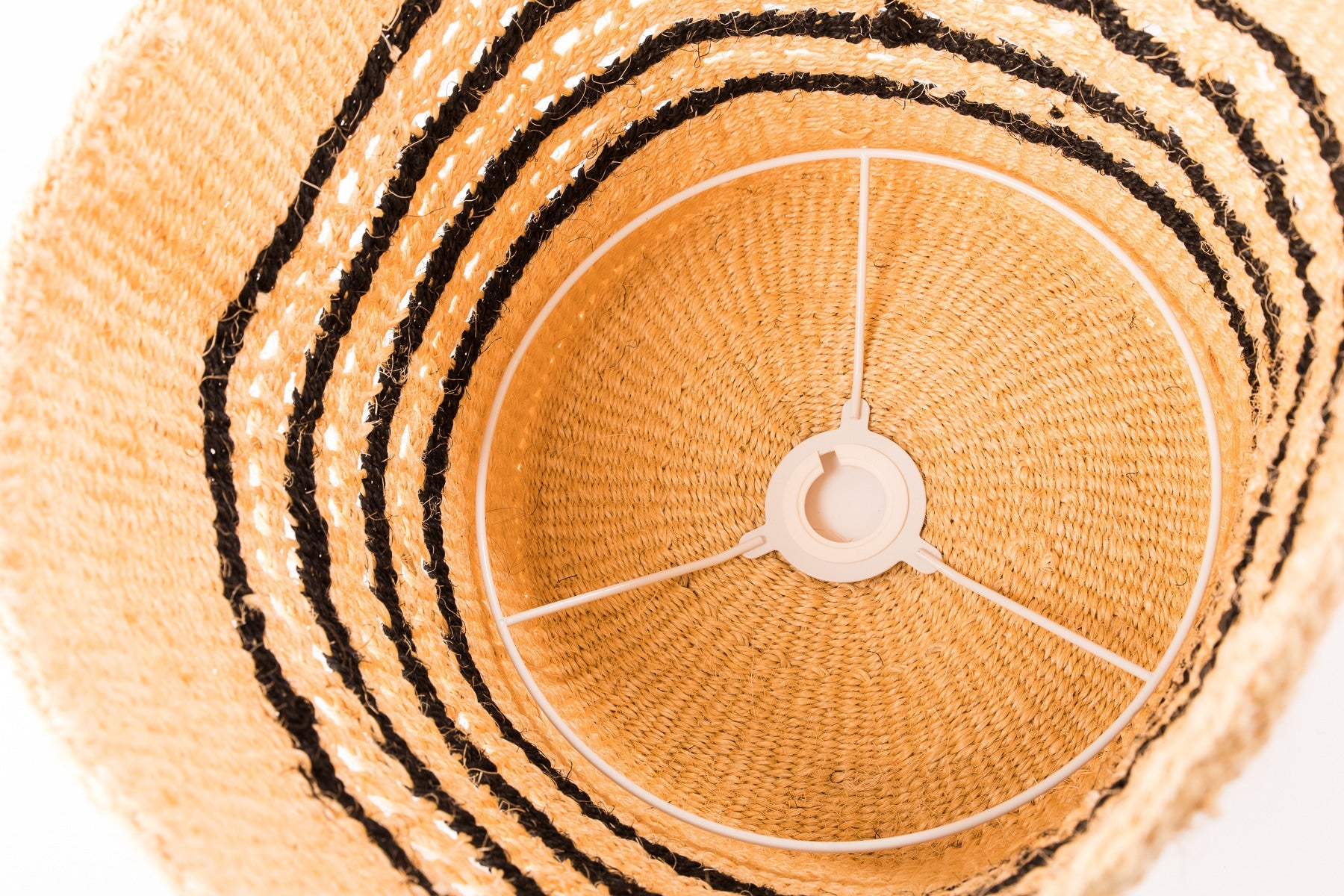 KUNI: Black/Natural Vertical Striped Pendant Shade