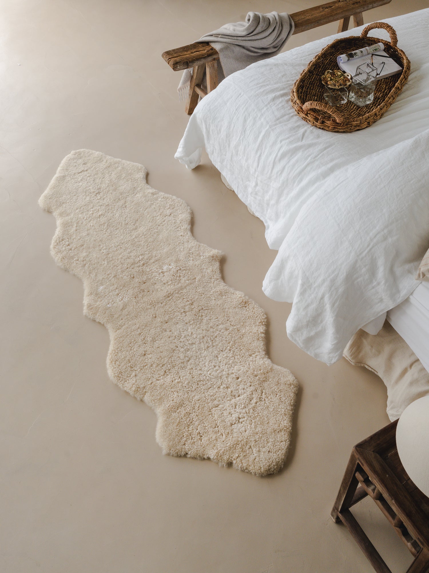 Double Shearling Rug - Cream