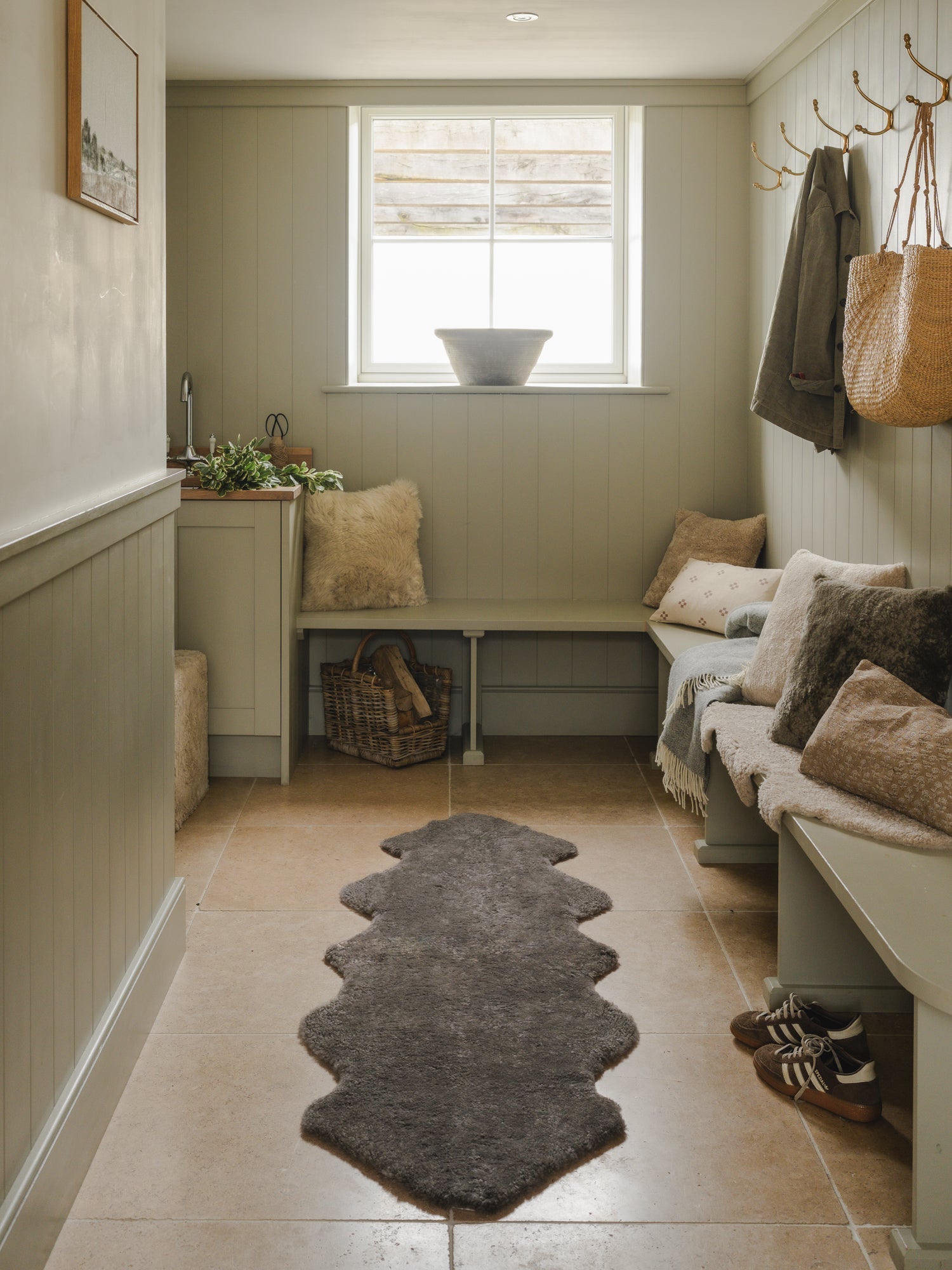 Double Shearling Rug | Mist