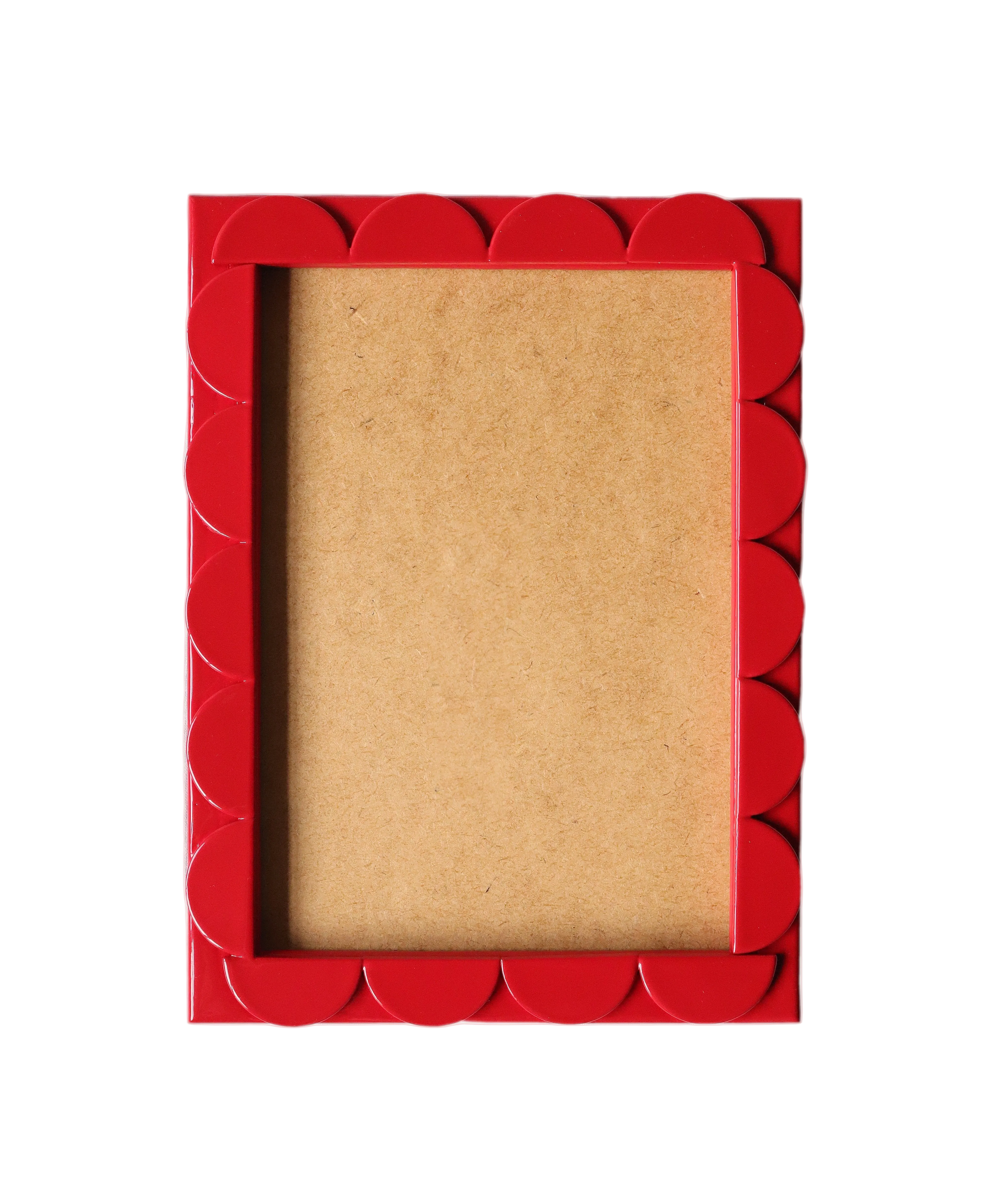 Crimson Lacquered Scallop Frame