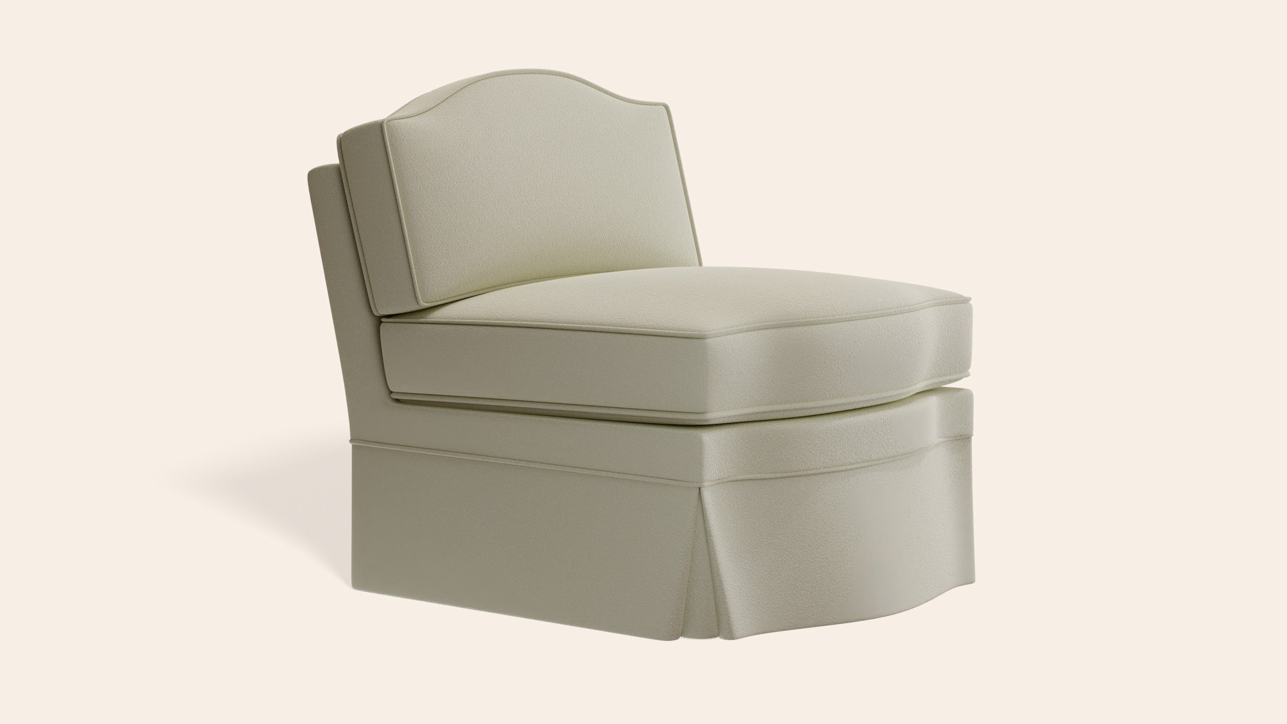 Felix Slipper Chair, Nougat Boucle