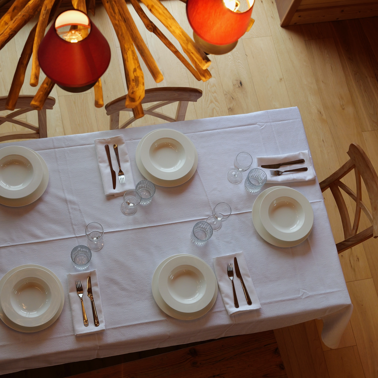 White Alpine Chalet Cotton Gingham Napkin | Set of 4