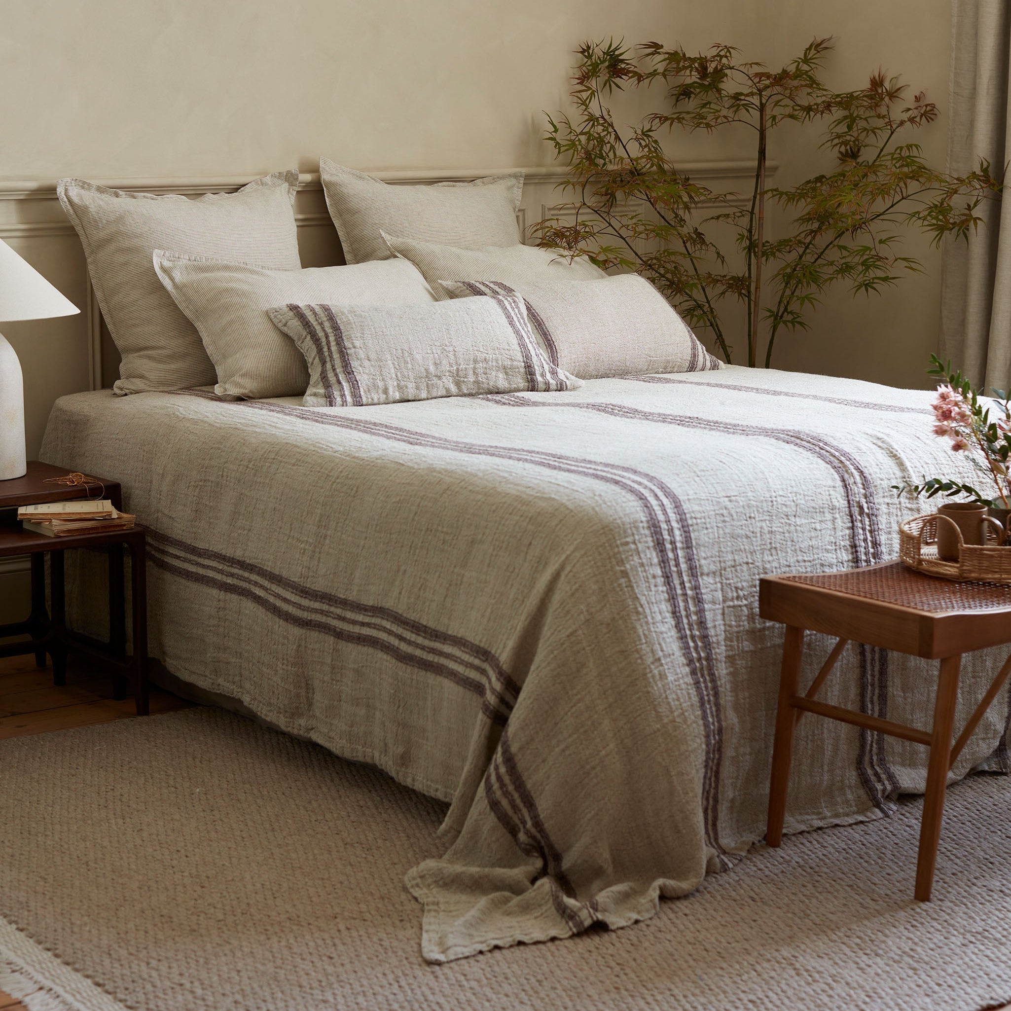 Natural Elijah 100% Linen Throw