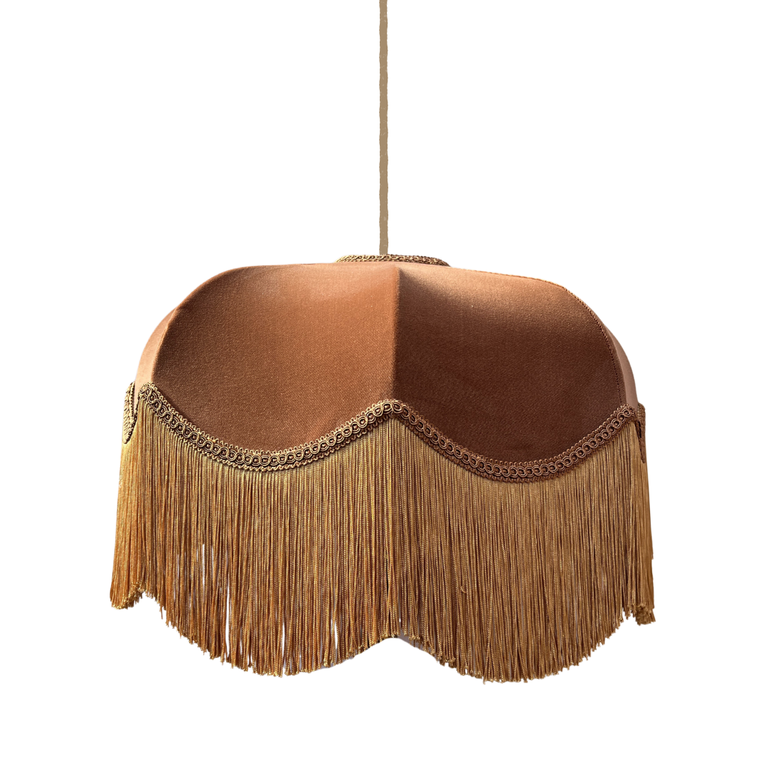The Emmy Fringed Lampshade / Pendant - golden fringe