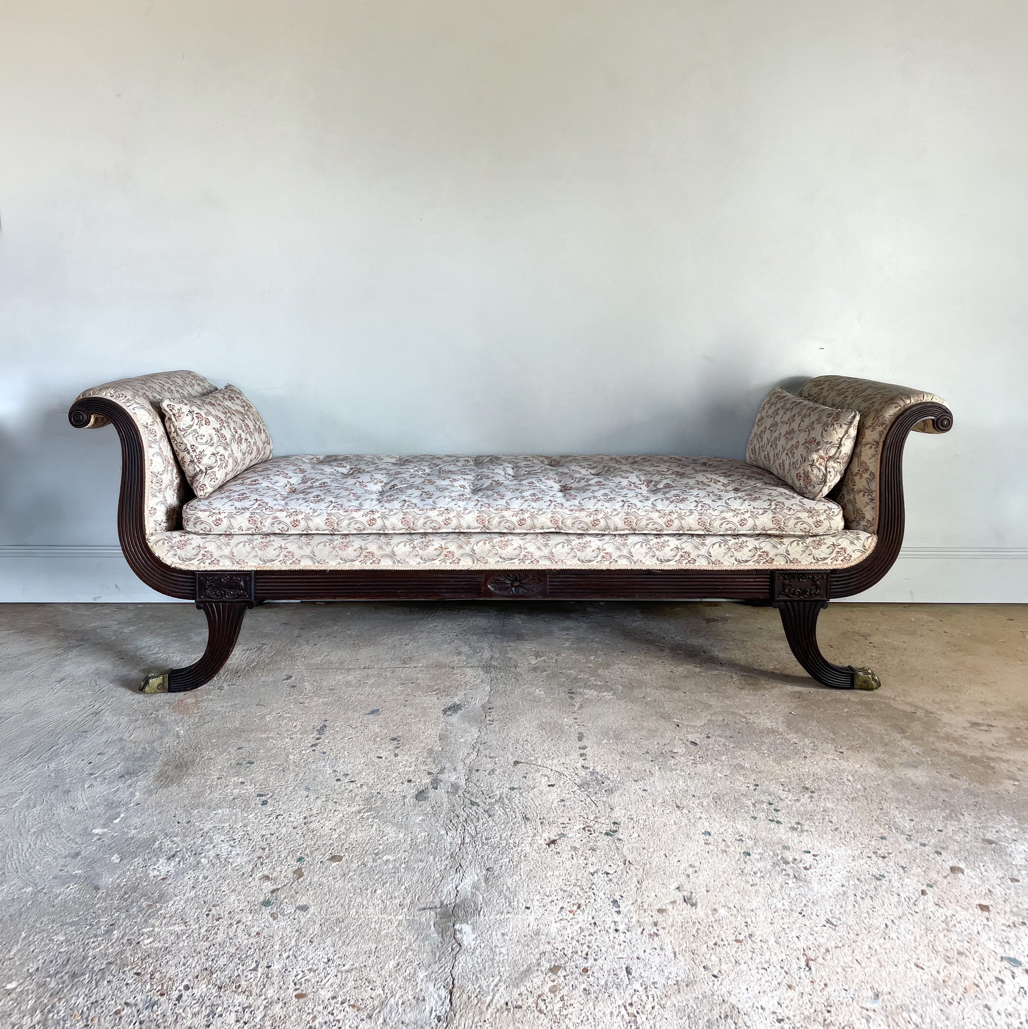 Regency Settee With Scroll Ends