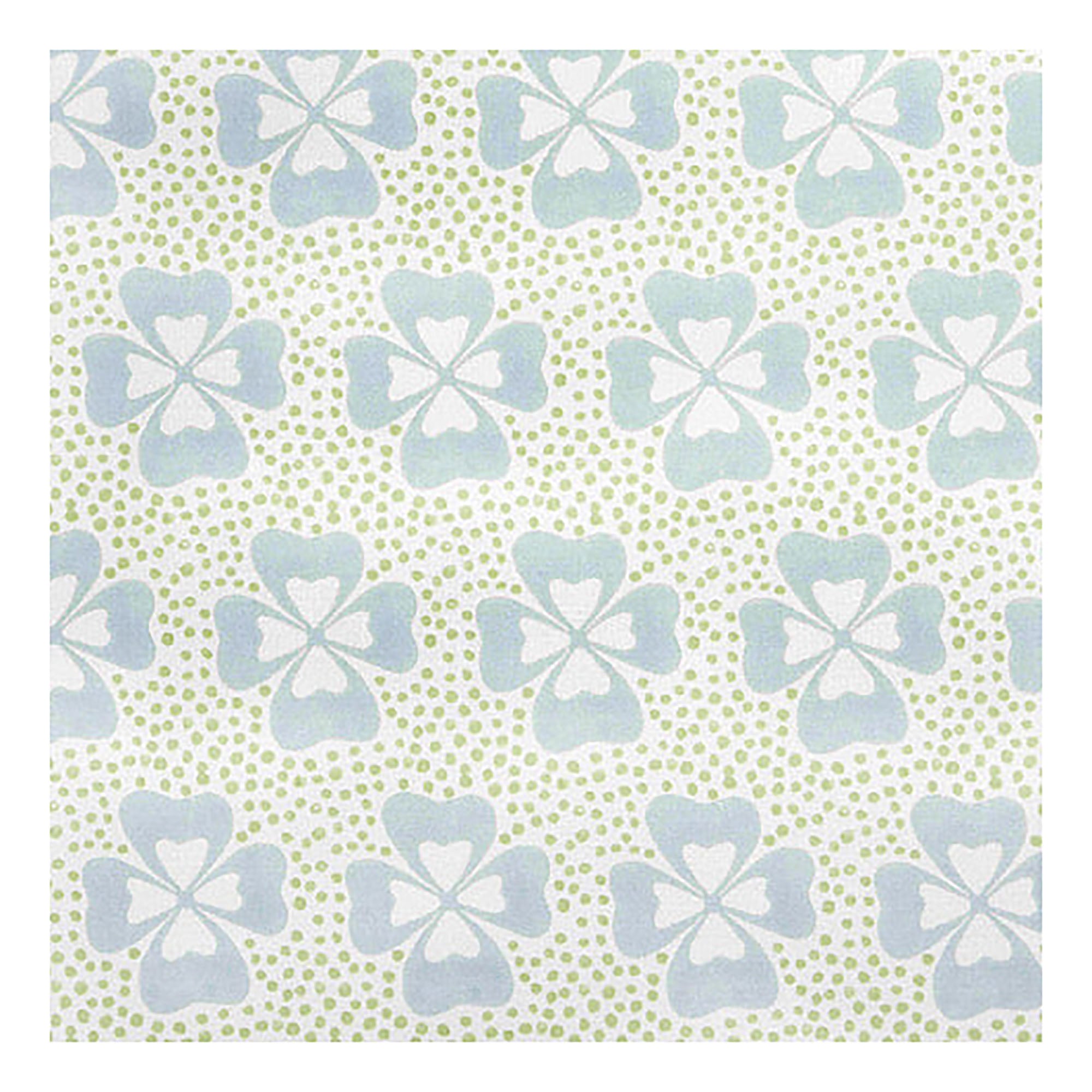 Clover Printed Fabric Linen/Cotton Duck Egg