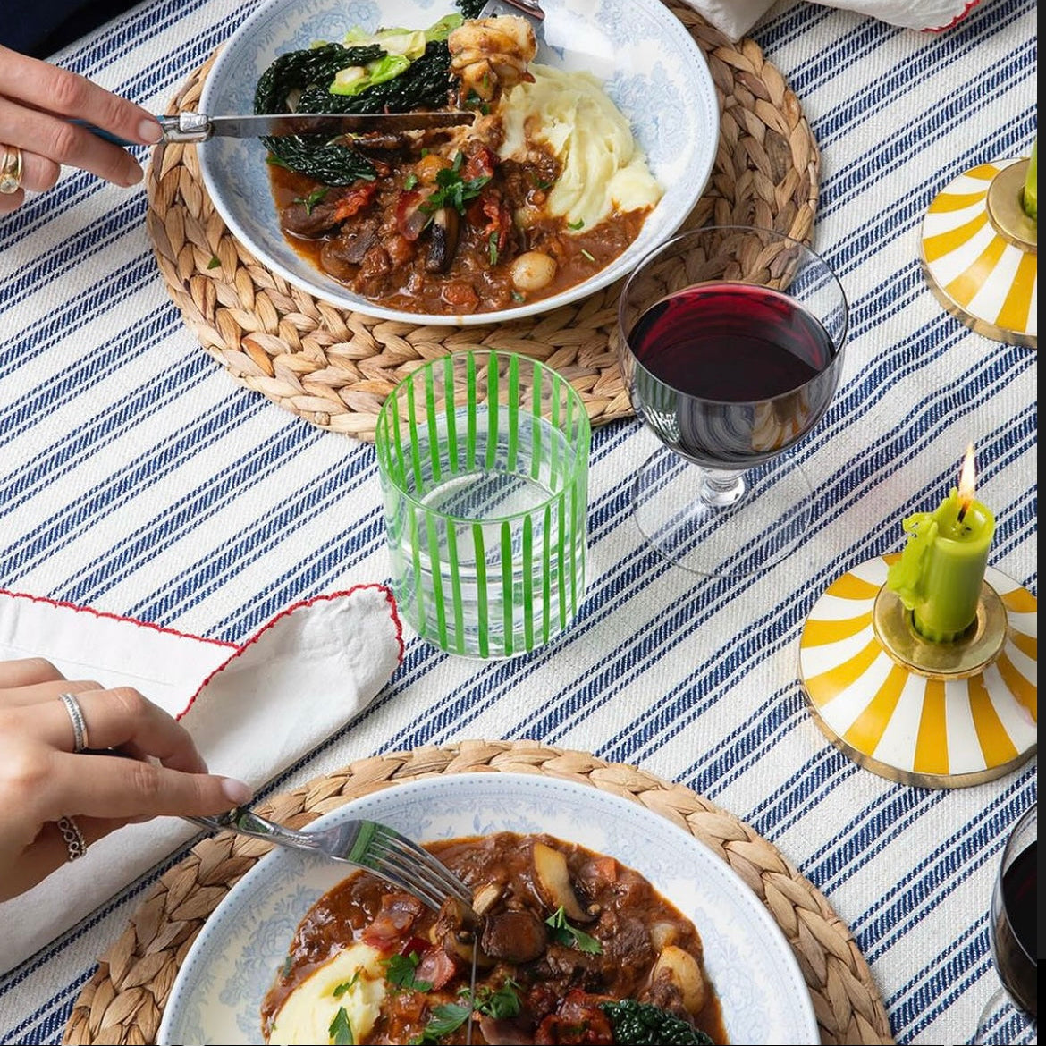 Circus Candleholder | Yellow | Striped