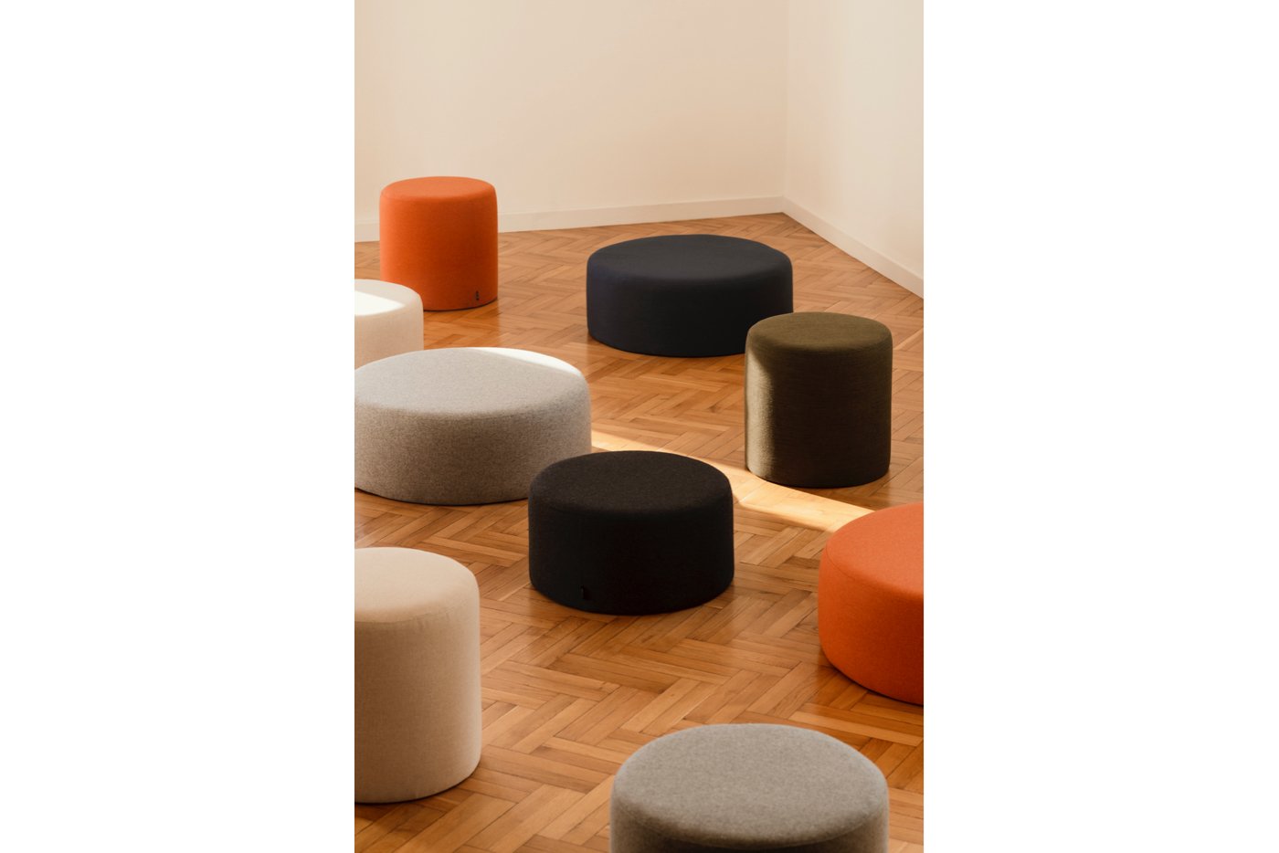 Folk Wide Pouf | Green