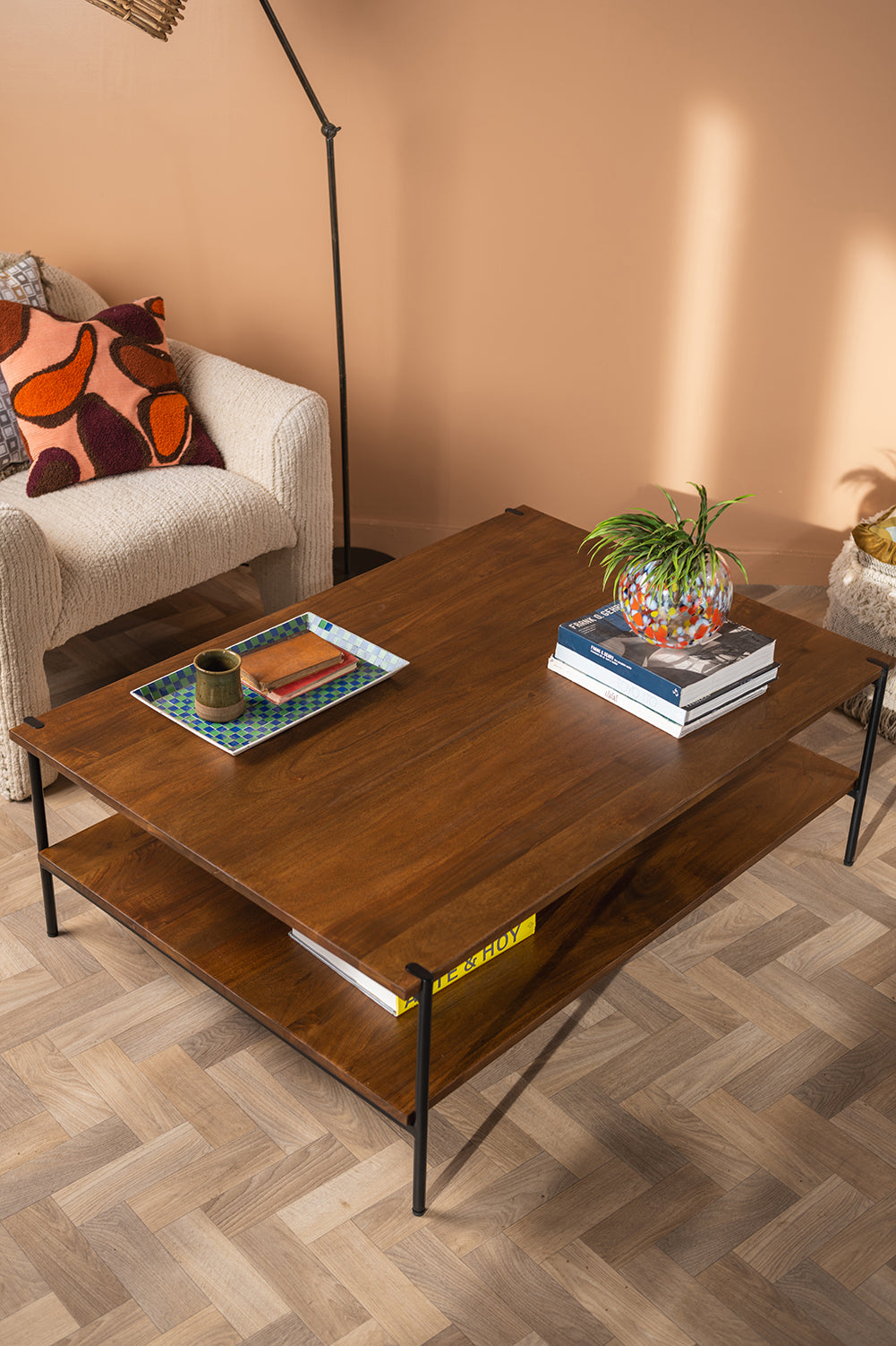 Conrad Acacia Wood Umber Finish Coffee Table