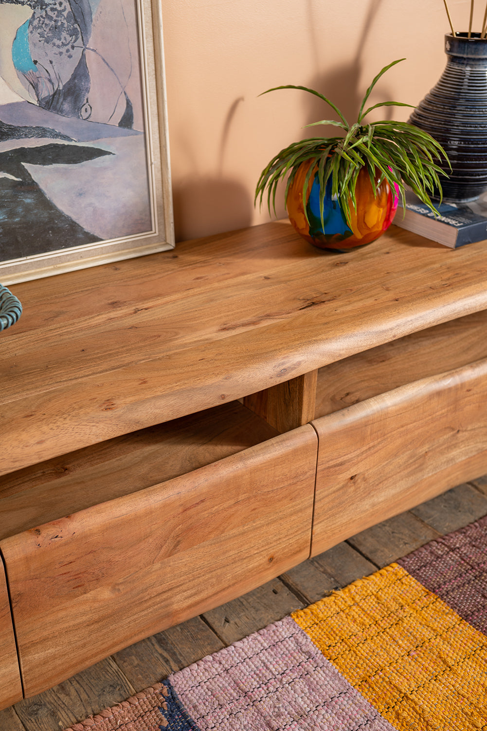 Doran Acacia Wood Natural Finish TV Cabinet